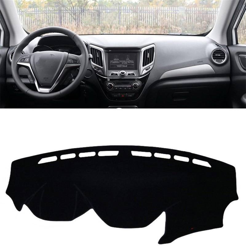 Armaturenbrett Matte Teppich Für Changan CS15 2016-2019 2020 2021 2022 2023 Auto Dashboard Abdeckung Matte Dashboard Sonnenschutz Teppich Anti-uv Schutz Shade Board Pad(A 2016-2018 Black) von WTXXGQ