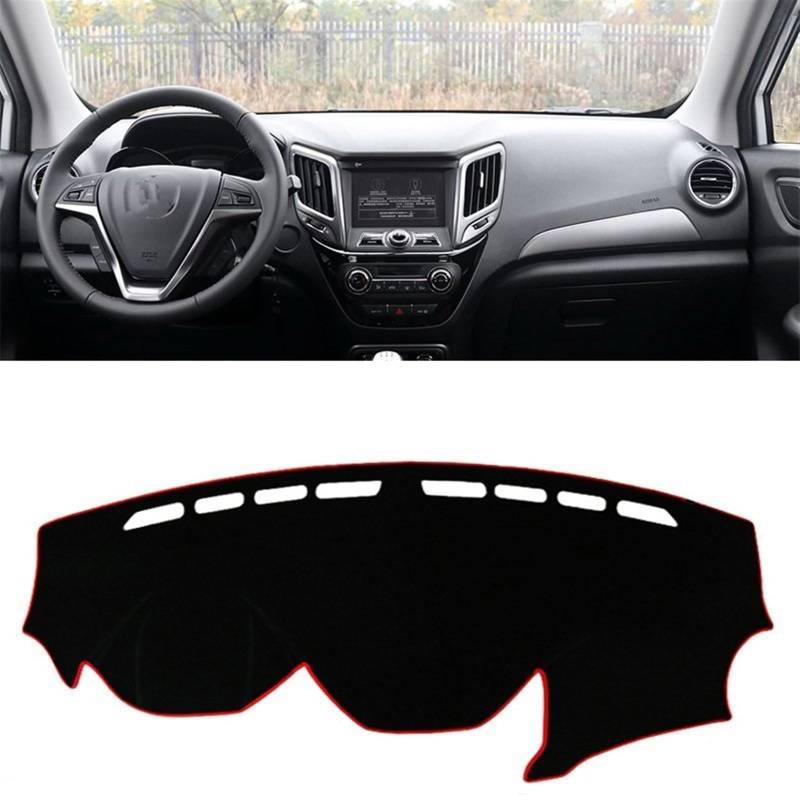 Armaturenbrett Matte Teppich Für Changan CS15 2016-2019 2020 2021 2022 2023 Auto Dashboard Abdeckung Matte Dashboard Sonnenschutz Teppich Anti-uv Schutz Shade Board Pad(A 2016-2018 Red) von WTXXGQ