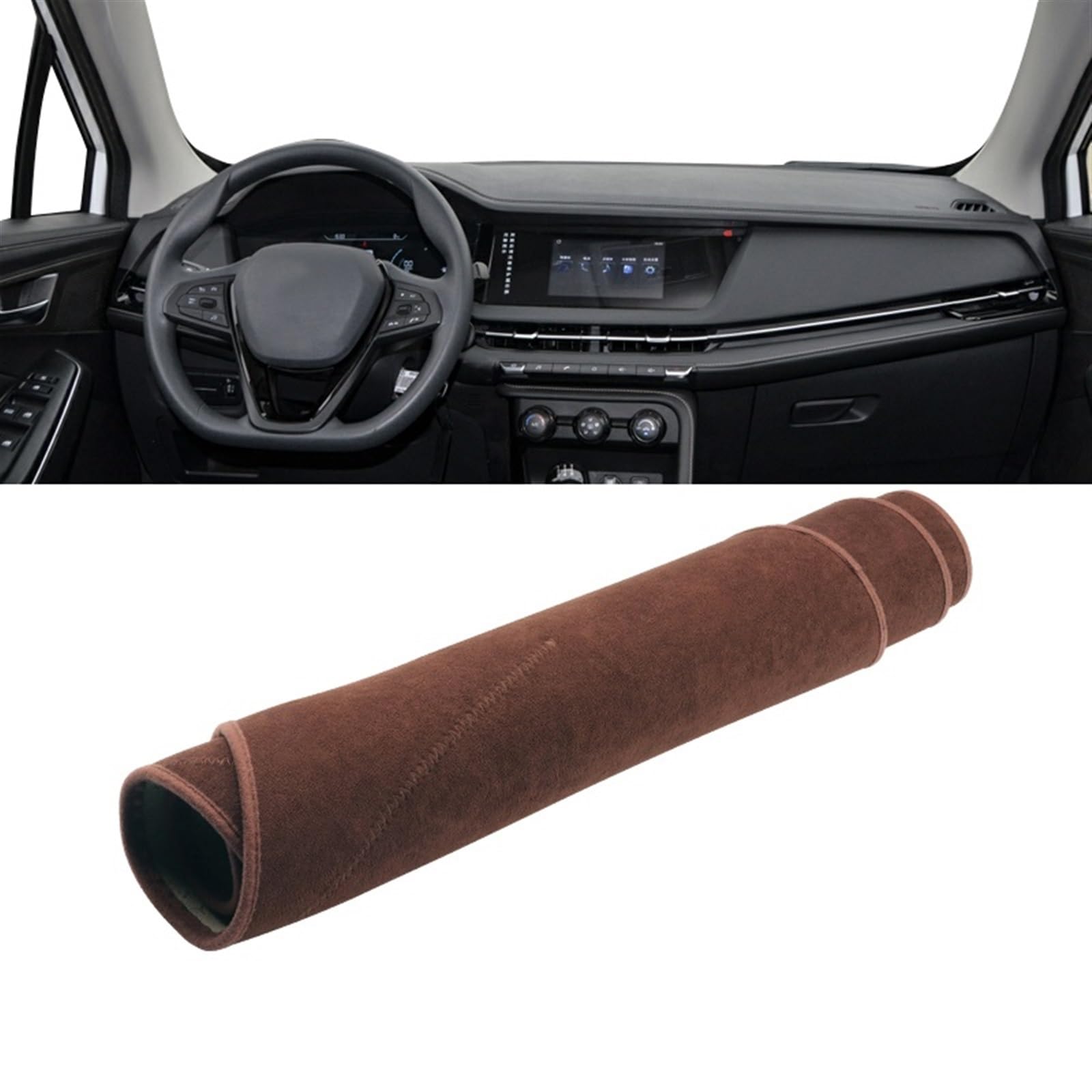 Armaturenbrett Matte Teppich Für Changan CS15 2016-2019 2020 2021 2022 2023 Auto Dashboard Abdeckung Matte Dashboard Sonnenschutz Teppich Anti-uv Schutz Shade Board Pad(B 2019-2023 Brown) von WTXXGQ