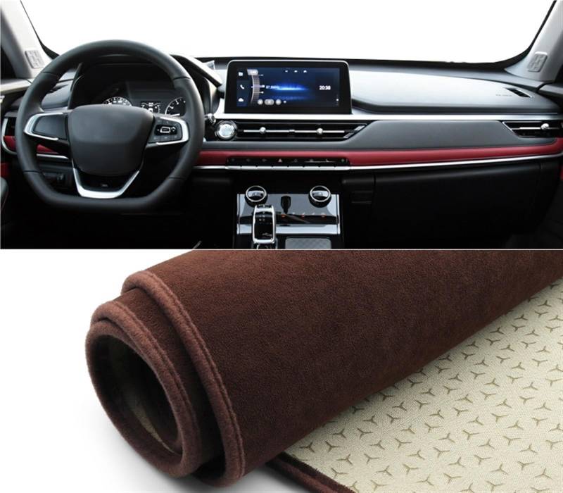 Armaturenbrett Matte Teppich Für Chery Für Tiggo 7 Pro 2020 2021 2022 2023 Auto-Armaturenbrett-Abdeckung Sonnenschutz Vermeiden Lichtmatte Instrumententafel Teppiche Shade Board Pad(B Brown) von WTXXGQ