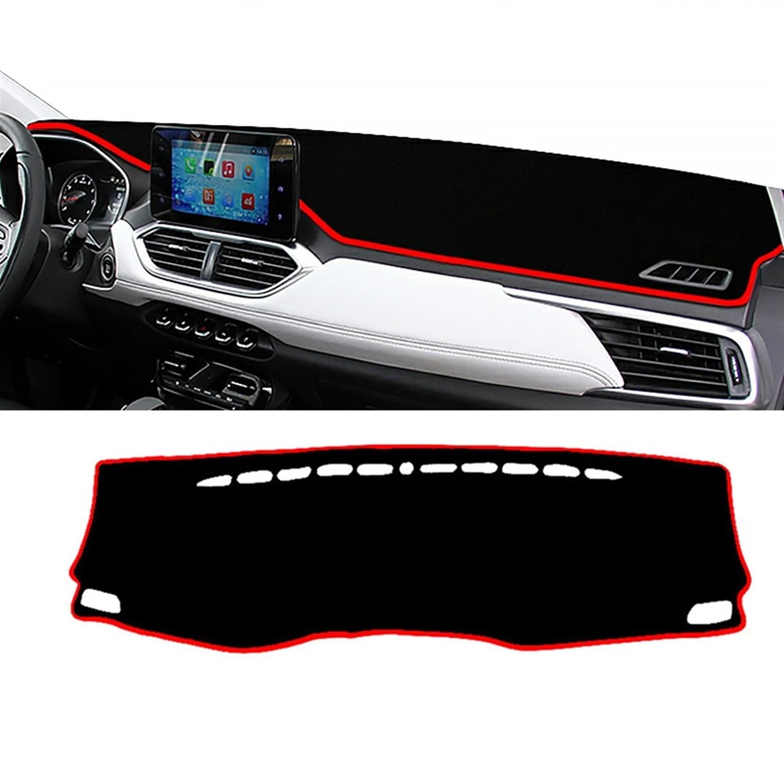 Armaturenbrett Matte Teppich Für Chevrolet Für Captiva 2019 2020 2021 2022 2023 Auto Dashboard Abdeckung Matte Dashboard Sonnenschutz Pad Instrument Teppiche Shade Board Pad(A Red Side) von WTXXGQ