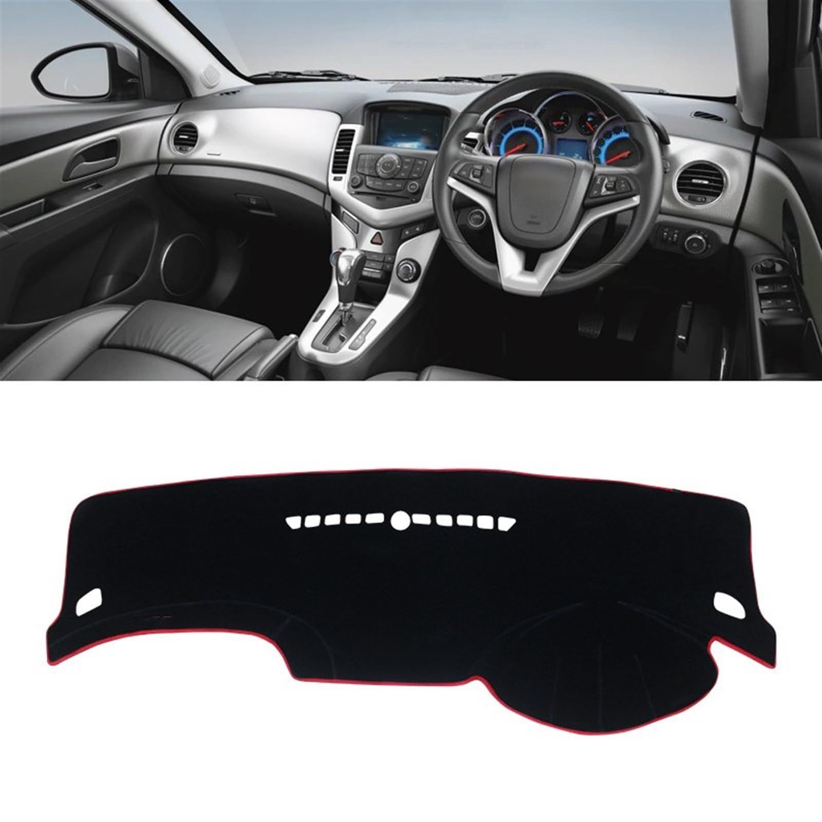 Armaturenbrett Matte Teppich Für Chevrolet Für Cruze J300 J400 2009 2010 2011 2012 2013 2014 2015 Auto Armaturenbrett Vermeiden Sie Lichtmatte Instrumentenabdeckung Matten Shade Board Pad(RHD 09-15 Re von WTXXGQ