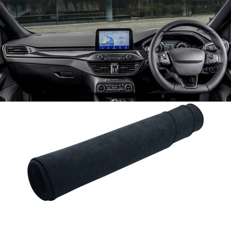 Armaturenbrett Matte Teppich Für Ford Für Focus MK4 IV 2018 2019 2020 2021 2022 2023 Auto Armaturenbrett Abdeckung Sonnenschutz Vermeiden Lichtmatte Teppiche Shade Board Pad(B Black RHD) von WTXXGQ