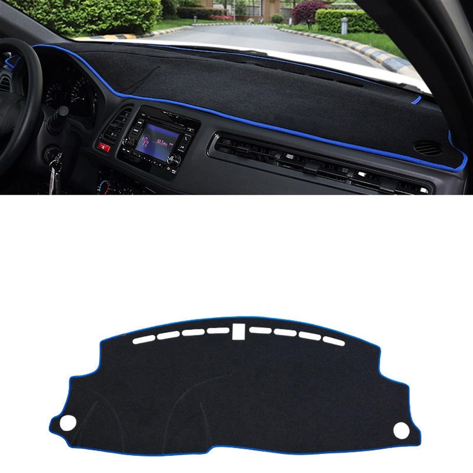 Armaturenbrett Matte Teppich Für HR-V Für HRV RU Für Vezel 2014-2018 2019 2020 Auto-Armaturenbrett-Abdeckungsmatte Vermeiden Sie Lichtpad-Instrumententafel-Teppiche Shade Board Pad(LHD Blue Side) von WTXXGQ