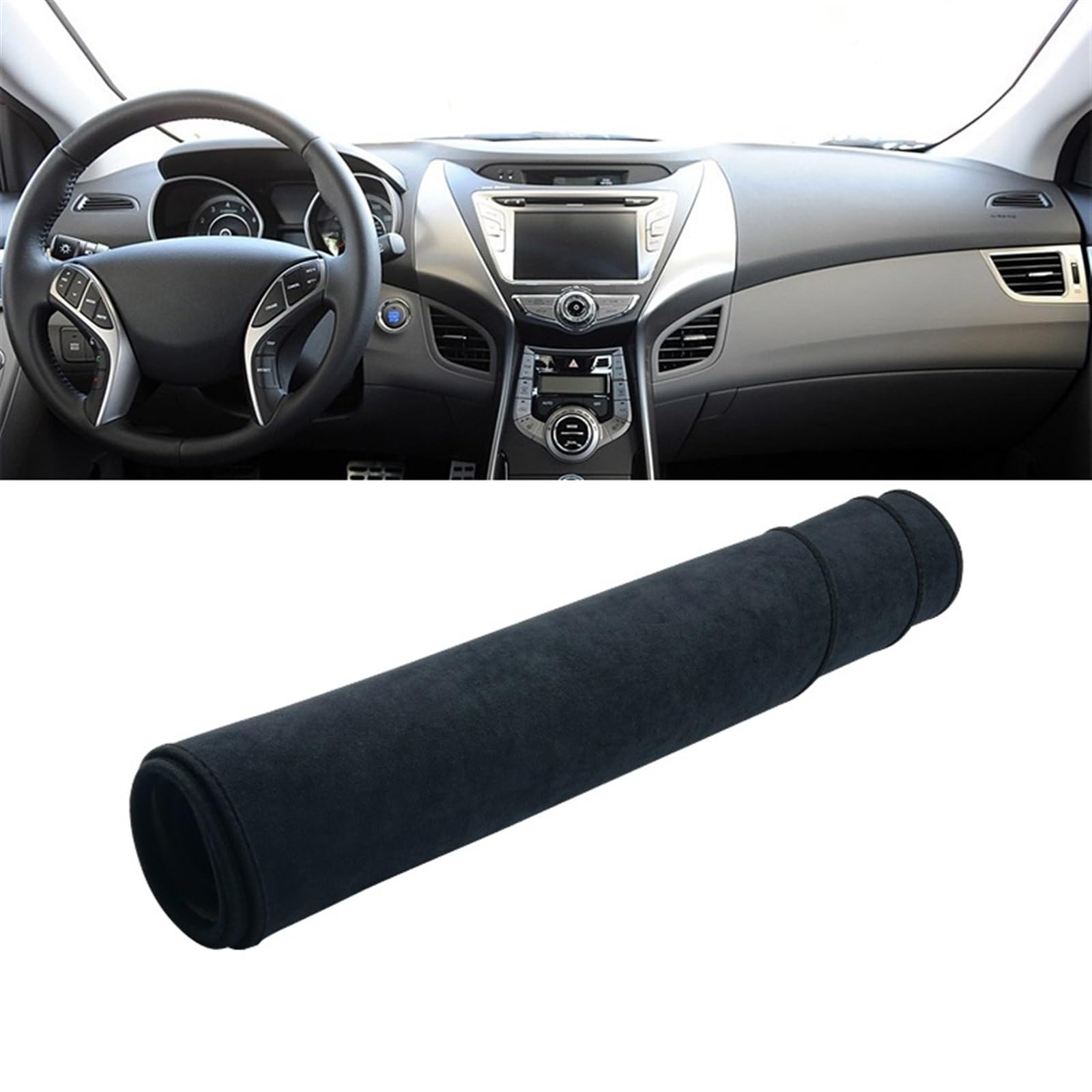 Armaturenbrett Matte Teppich Für Hyundai Für Elantra MD UD 2011 2012 2013 2014 2015 Auto Armaturenbrett Abdeckung Sonnenschutz Vermeiden Licht Matte Instrument Teppiche Shade Board Pad(B LHD Black) von WTXXGQ