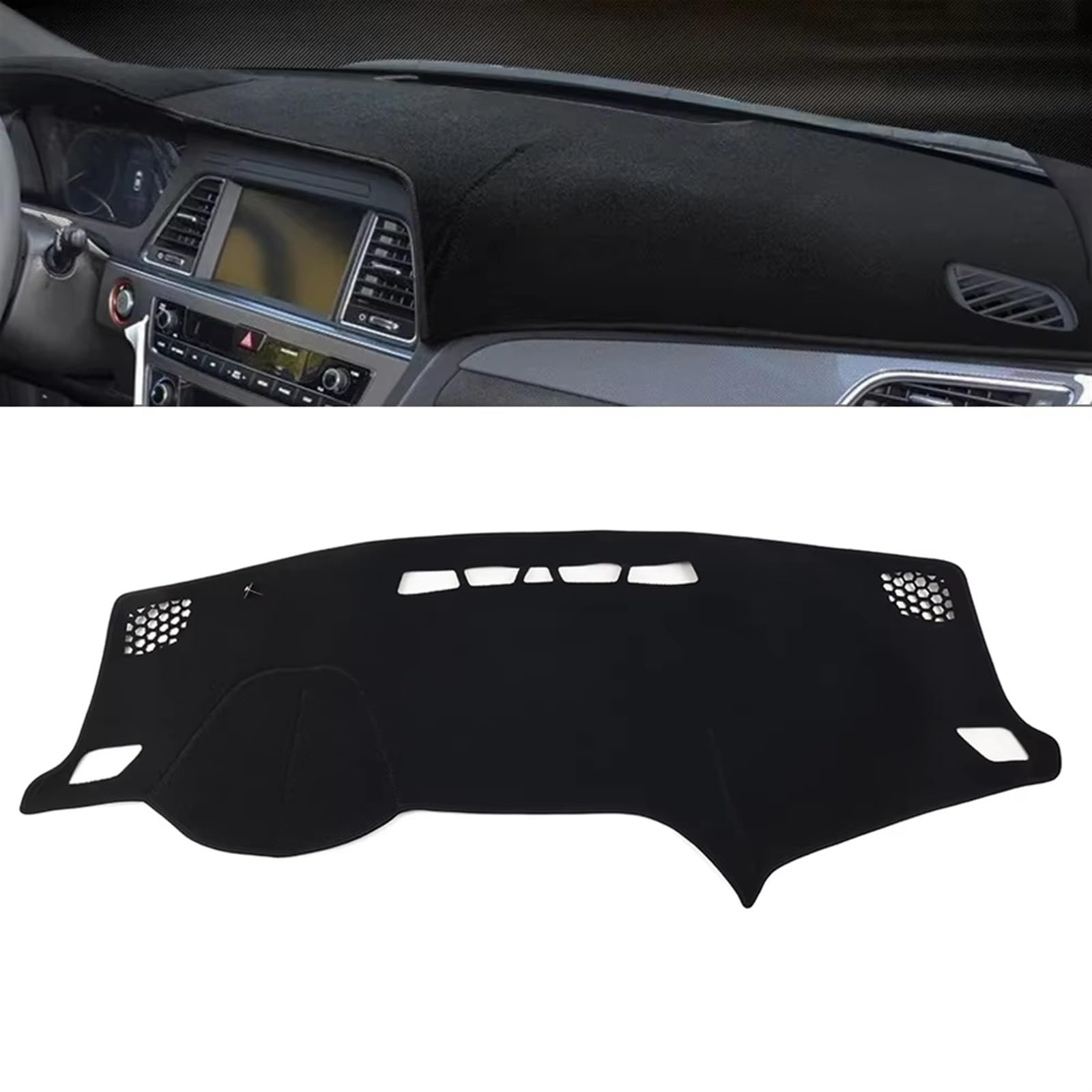 Armaturenbrett Matte Teppich Für Hyundai Für Sonata 2015 2016 2017 2018 2019 LHD Auto Dash Matte Dashboard Abdeckung Shade Board Pad von WTXXGQ