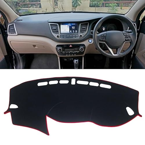 Armaturenbrett Matte Teppich Für Hyundai Für Tucson 2015 2016 2017 2018 2019 2022 Auto Dashboard Vermeiden Licht Pad Instrument Plattform Abdeckung Teppiche Shade Board Pad(RHD 2015-2018 Red) von WTXXGQ