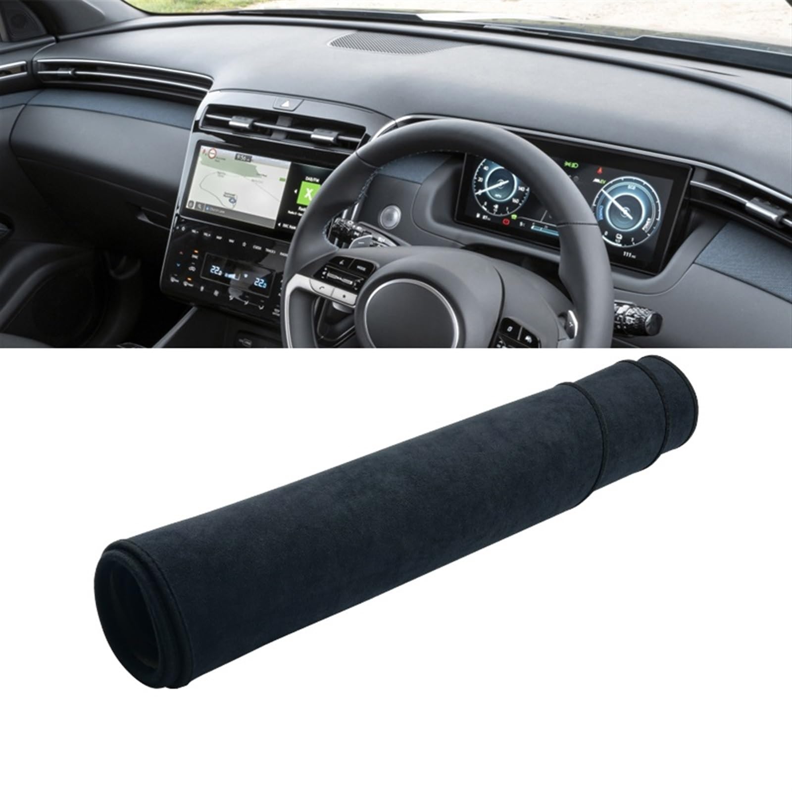 Armaturenbrett Matte Teppich Für Hyundai Für Tucson NX4 2021 2022 2023 2024 Auto-Armaturenbrett-Abdeckung, Vermeiden Sie Leichte Matte, Instrumententafel-Teppiche Shade Board Pad(B RHD Black) von WTXXGQ