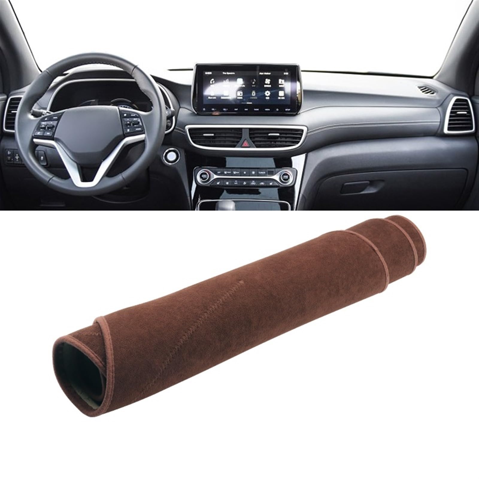 Armaturenbrett Matte Teppich Für Hyundai Für Tucson TL 2019 2020 Auto-Armaturenbrett-Abdeckung, Vermeiden Sie Lichtmatten, Anti-UV-Anti-Rutsch-Pad, Instrumententafel-Teppiche Shade Board Pad(B LHD Bro von WTXXGQ