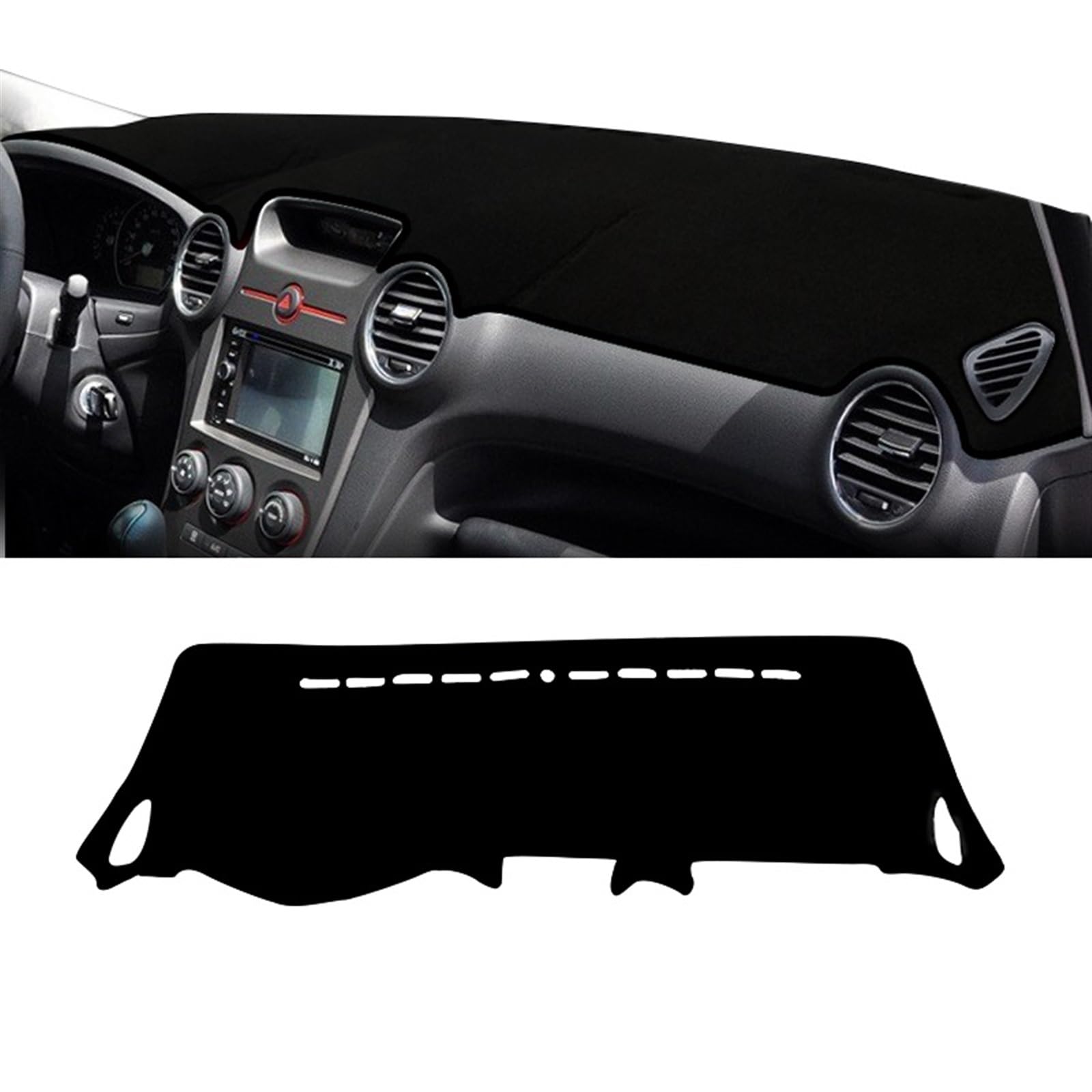 Armaturenbrett Matte Teppich Für Kia Für Carens UN 2007 2008 2009 2010 2011 2012 Auto Armaturenbrettabdeckung Vermeiden Sie Lichtmatte Rutschfeste Unterlage Schutz DashMat Shade Board Pad(A Black Side von WTXXGQ