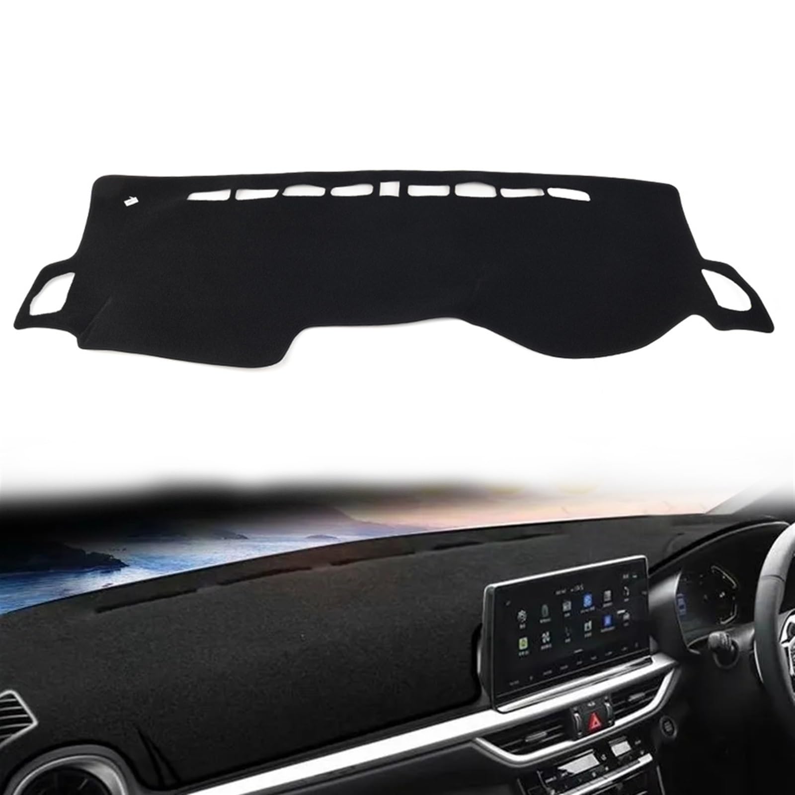 Armaturenbrett Matte Teppich Für Kia Für Forte 2019-2023 K3 Für Cerato 2019 2020 2021 2022 RHD Auto Dash Matte Dashboard Abdeckung Dash Abdeckung Matte Shade Board Pad(with Black Trim) von WTXXGQ