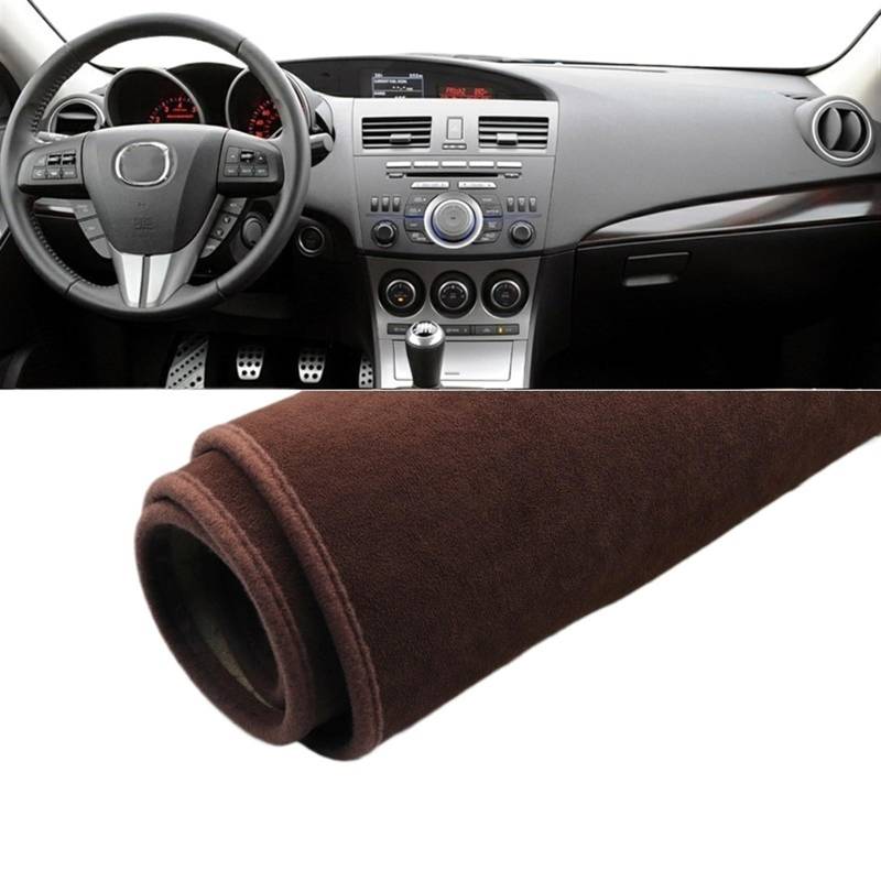 Armaturenbrett Matte Teppich Für Mazda 3 M3 BL 2010 2011 2012 2013 Auto Armaturenbrett Abdeckung Sonnenschutz Vermeiden Licht Matte rutschfeste Pad Instrument Teppiche Shade Board Pad(B Brown) von WTXXGQ