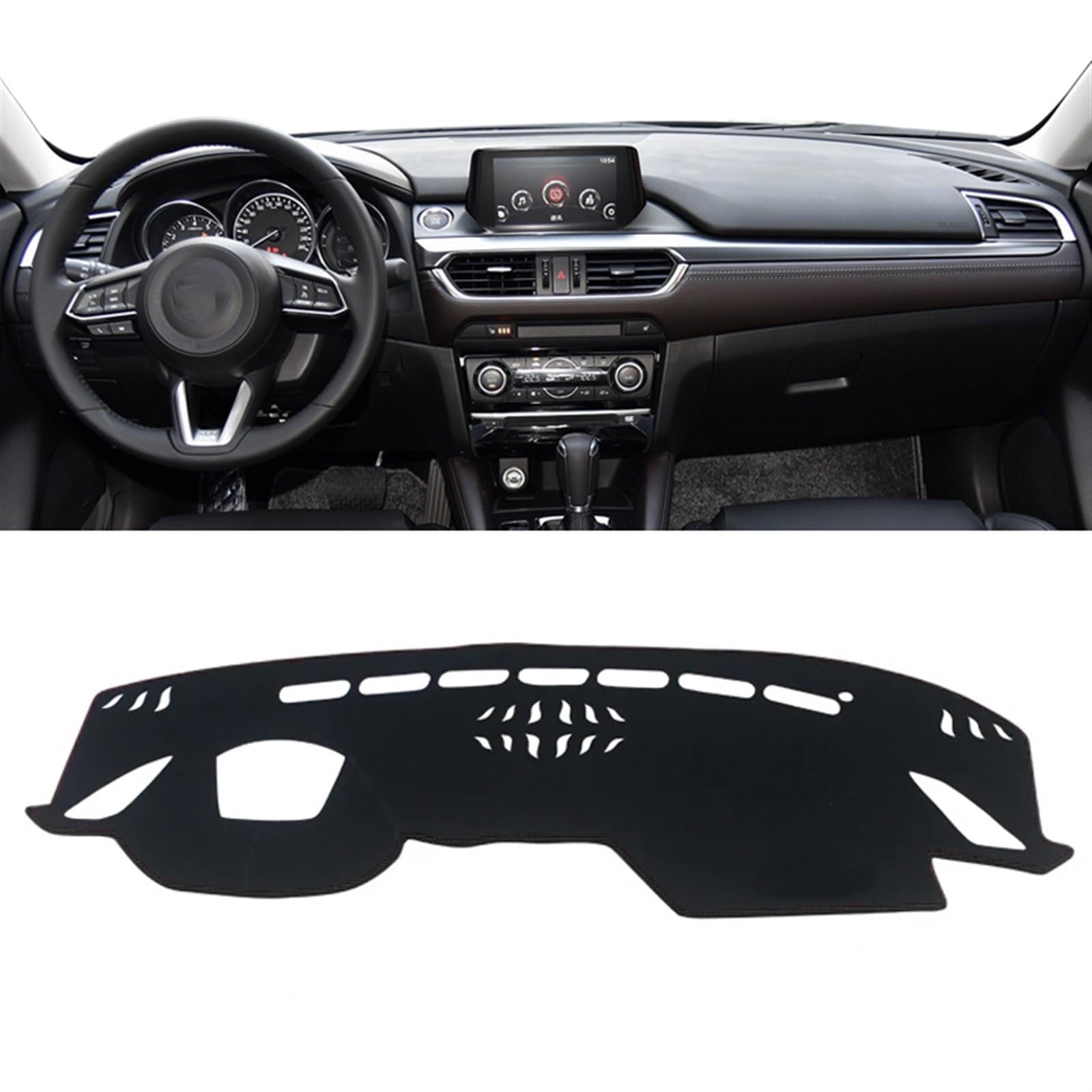 Armaturenbrett Matte Teppich Für Mazda 6 Für Atenza GJ Gl 2016 2017 Auto Armaturenbrett Abdeckung Vermeiden Licht Pad Instrument Panel Teppich Innen Schutz Shade Board Pad(LHD Black Side) von WTXXGQ