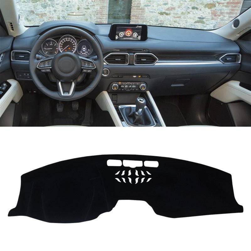 Armaturenbrett Matte Teppich Für Mazda CX-5 CX5 CX 5 2017 2018 2019 2020 2021 2022 Vermeiden Sie Licht Sonnenschutz Pad Schutz Auto Dashboard Abdeckung Matte Shade Board Pad(LHD Black) von WTXXGQ