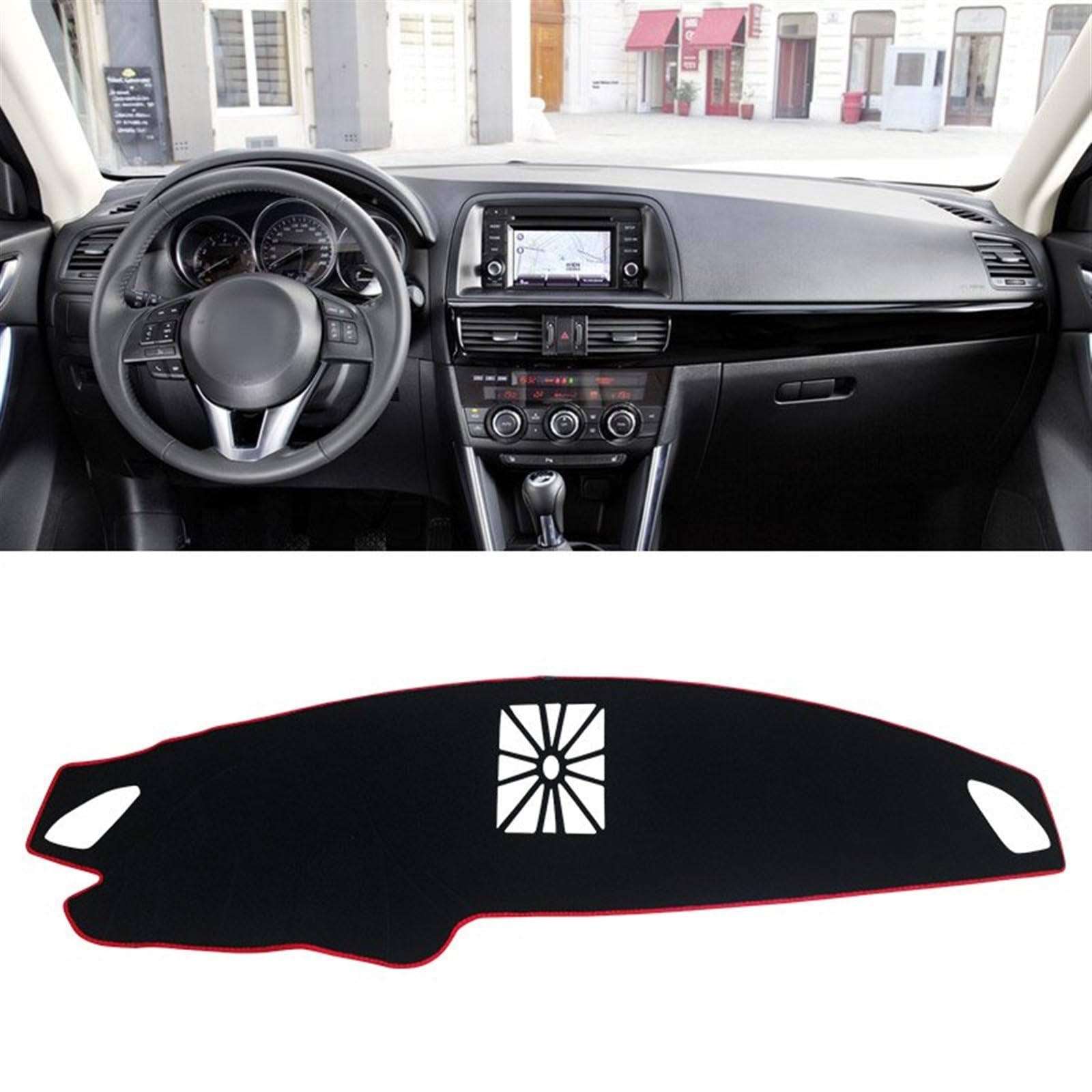 Armaturenbrett Matte Teppich Für Mazda CX-5 CX5 CX 5 KE KF 2012-2020 2021 2022 Armaturenbrett Sonnenschutz Pad Anti-Uv-Schutz Auto Armaturenbrett Abdeckung Matte Shade Board Pad(LHD Red 2012-2016) von WTXXGQ