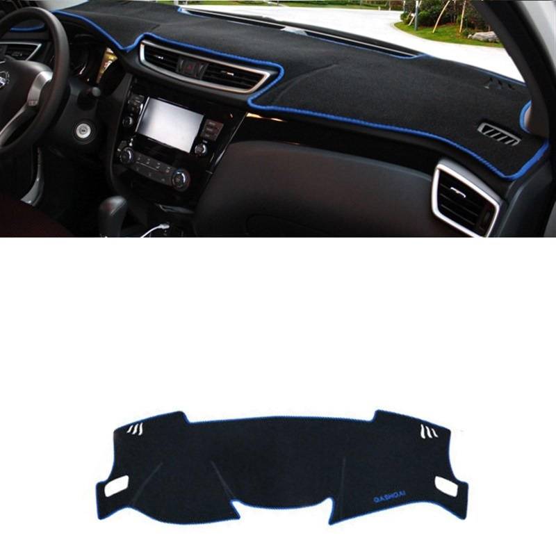 Armaturenbrett Matte Teppich Für Nissan Für Qashqai J11 2014-2018 2019 2020 2021 2022 Auto-Armaturenbrett-Abdeckungsmatten Vermeiden Lichtpads Anti-UV-Gehäuseteppiche Shade Board Pad(Blue Side) von WTXXGQ