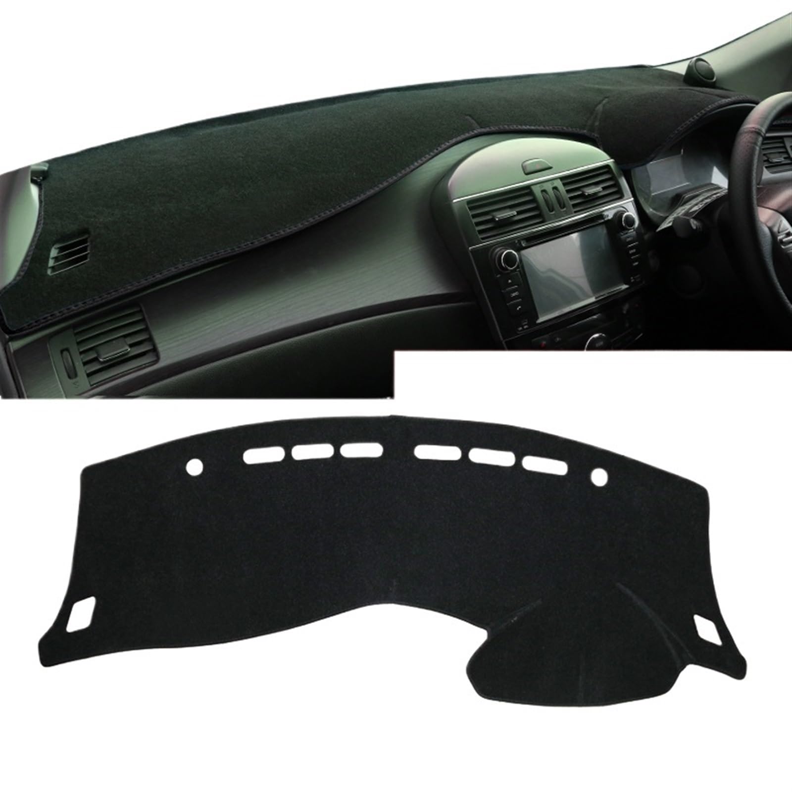 Armaturenbrett Matte Teppich Für Nissan Für Tiida C12 2012-2016 2019 2020 2021 Auto-Armaturenbrett-Lichtmatten Instrumentenplattform-Abdeckungsmatten Teppiche Vermeiden Shade Board Pad(RHD Black Side) von WTXXGQ