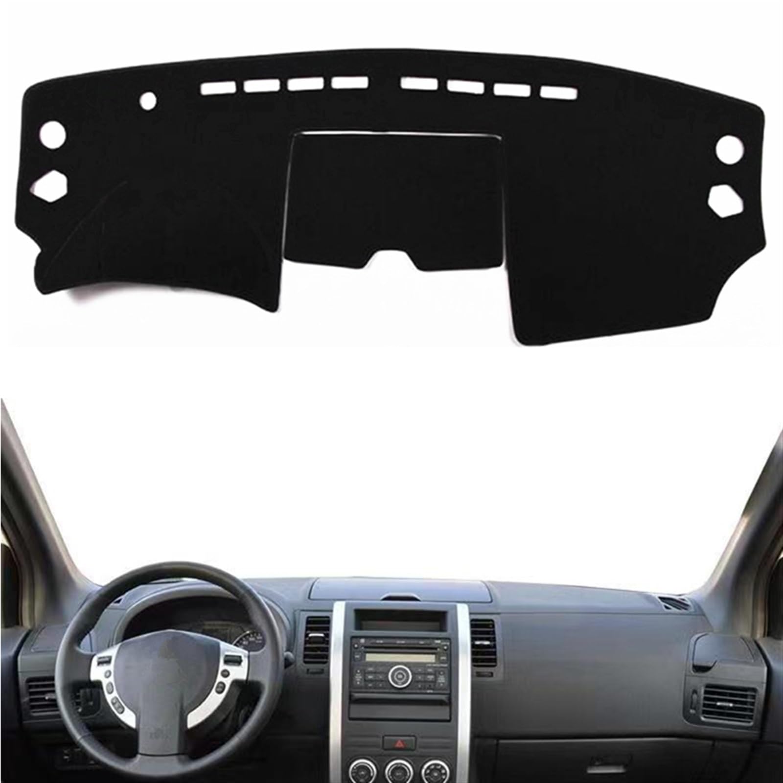 Armaturenbrett Matte Teppich Für Nissan Für X-Trail Für Xtrail T31 2008 2009 2010 2011 2012 2013 Dash Schützen Teppich Auto Dashboard Abdeckung Sonnenblende Matte Pad Shade Board Pad(Black(Black Edge) von WTXXGQ