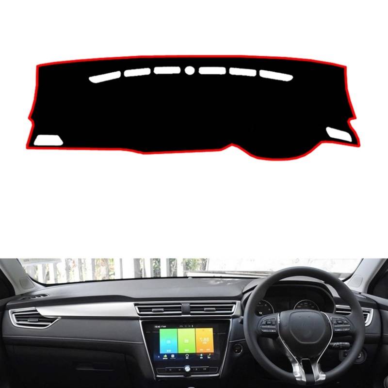 Armaturenbrett Matte Teppich Für Roewe I5 EI5 2018 2019 Rechts- und Linkslenker Auto Armaturenbrett Abdeckungen Matte Schatten Kissen Pad Teppiche Shade Board Pad(Black Edge,Rechtslenker) von WTXXGQ