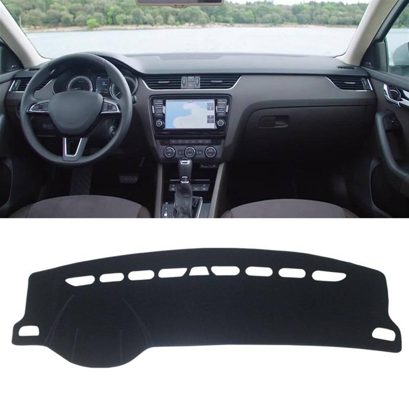 Armaturenbrett Matte Teppich Für Skoda Für Octavia A7 MK3 5E 2015 2016 2017 2018 2019 2020 Auto Dashboard Vermeiden Licht Pad Instrument Abdeckung Matte Teppiche Shade Board Pad(LHD Black Side) von WTXXGQ