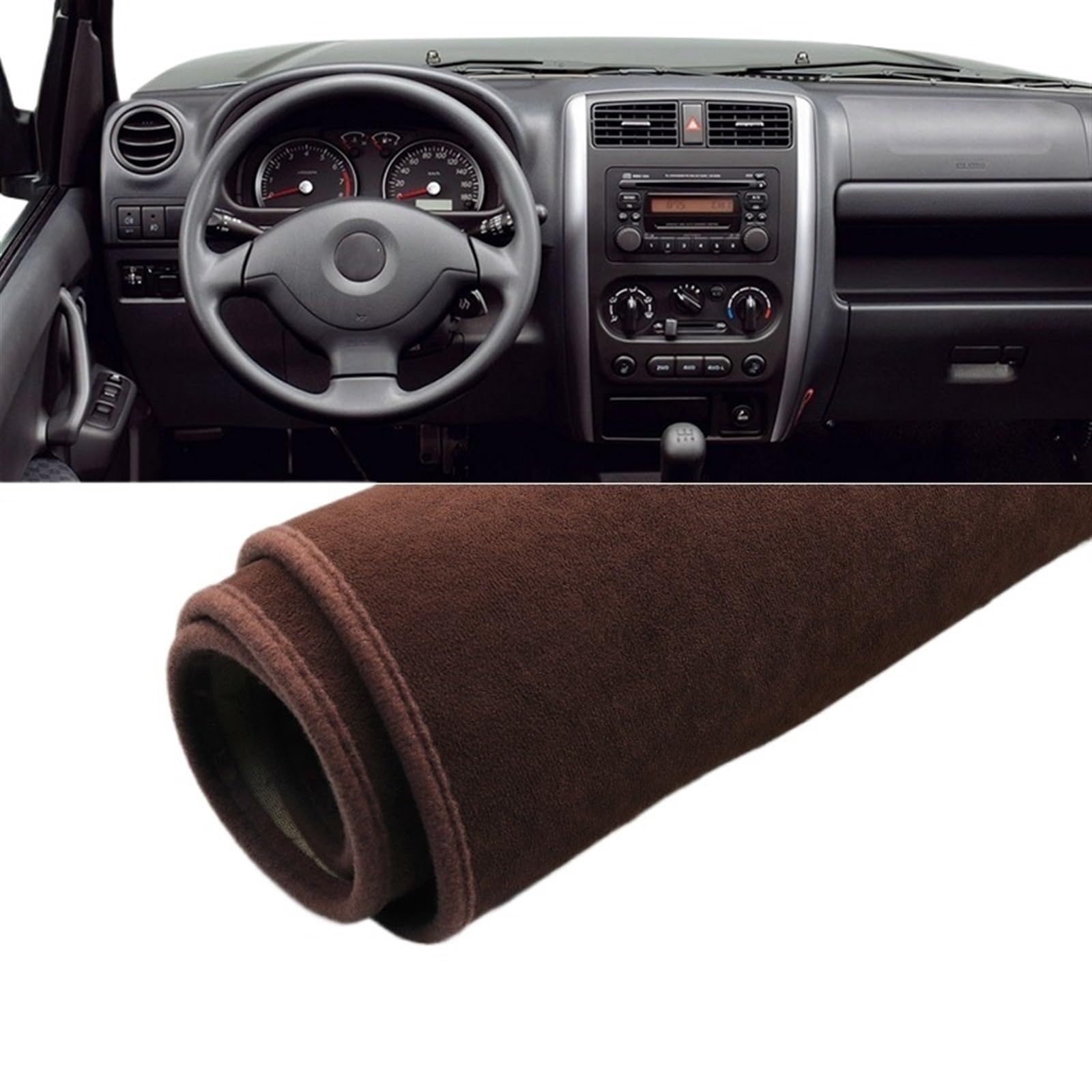 Armaturenbrett Matte Teppich Für Suzuki Für Jimny 1998 1999-2010 2011 2012 2013 2014 2015 2016 2017 2018 Auto Dashboard Abdeckung Matte Pad Instrument Teppiche Shade Board Pad(B LHD Brown) von WTXXGQ