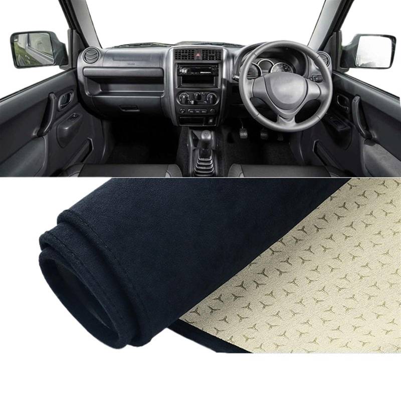 Armaturenbrett Matte Teppich Für Suzuki Für Jimny 1998 1999-2010 2011 2012 2013 2014 2015 2016 2017 2018 Auto Dashboard Abdeckung Matte Pad Instrument Teppiche Shade Board Pad(B RHD Black) von WTXXGQ