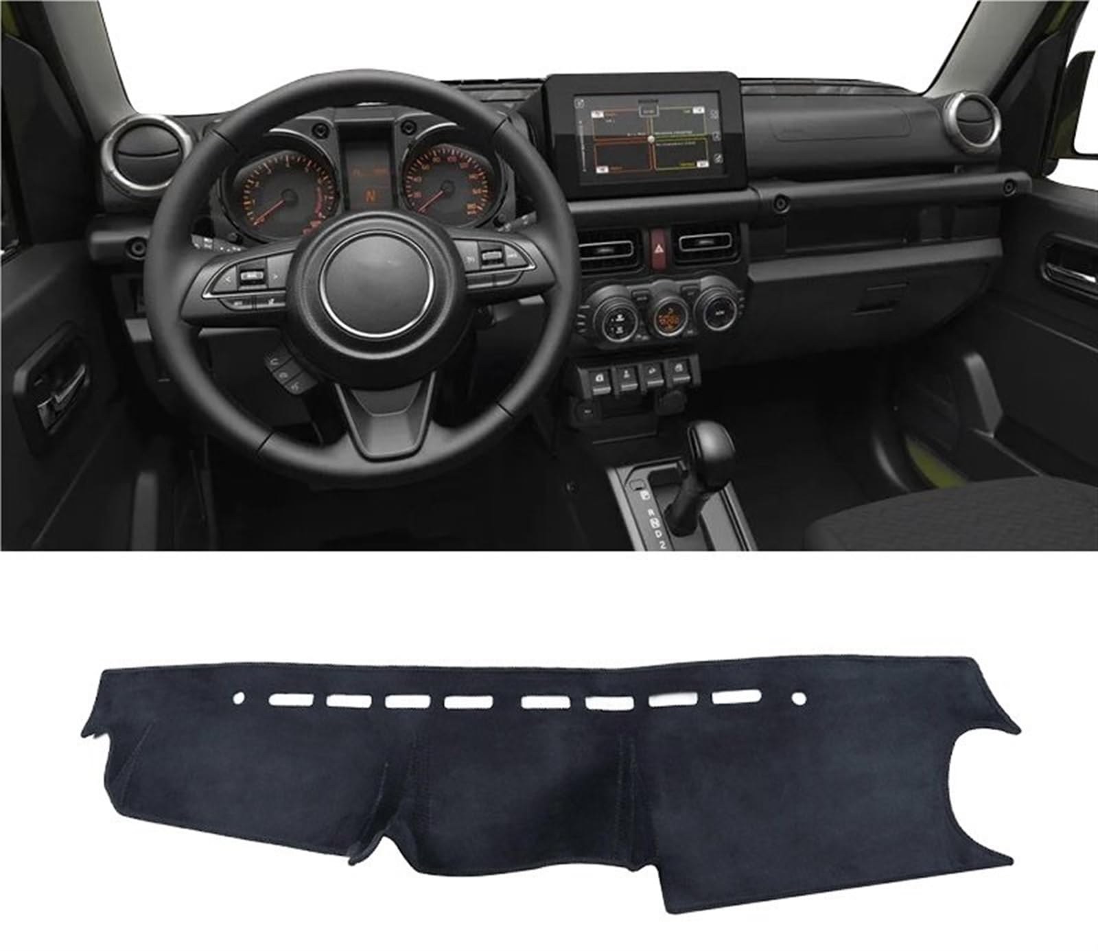 Armaturenbrett Matte Teppich Für Suzuki Für Jimny JB64 JB74 2019 2020 2021 2022 2023 Auto-Armaturenbrett-Abdeckung Sonnenschutz Vermeiden Sie leichte rutschfeste Matte Shade Board Pad(LHD Black) von WTXXGQ