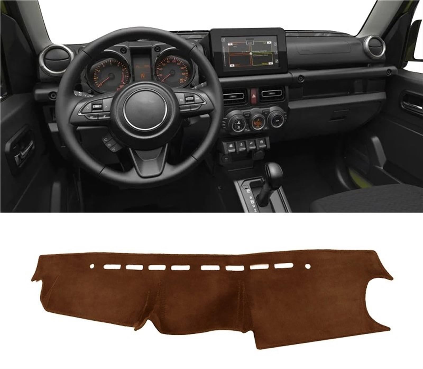 Armaturenbrett Matte Teppich Für Suzuki Für Jimny JB64 JB74 2019 2020 2021 2022 2023 Auto-Armaturenbrett-Abdeckung Sonnenschutz Vermeiden Sie leichte rutschfeste Matte Shade Board Pad(LHD Brown) von WTXXGQ