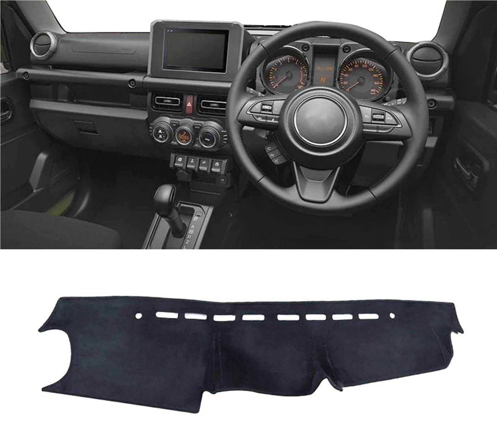 Armaturenbrett Matte Teppich Für Suzuki Für Jimny JB64 JB74 2019 2020 2021 2022 2023 Auto-Armaturenbrett-Abdeckung Sonnenschutz Vermeiden Sie leichte rutschfeste Matte Shade Board Pad(RHD Black) von WTXXGQ