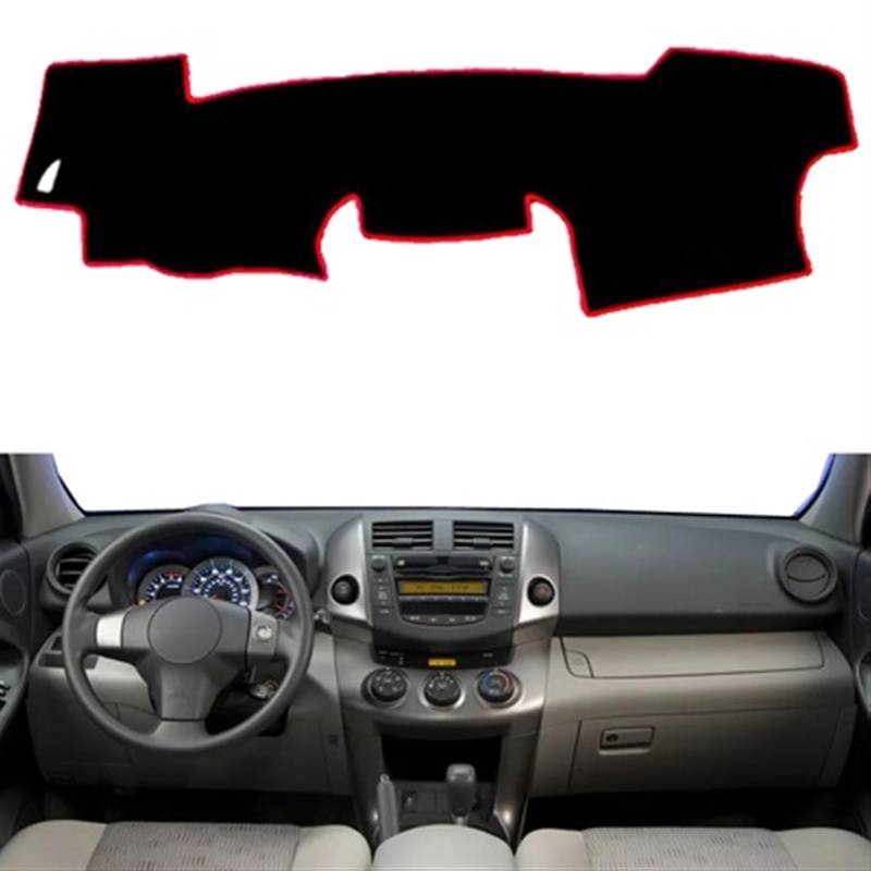 Armaturenbrett Matte Teppich Für Toyota Alt Für RAV4 2006 2007 2008 2009 2010 2011 2012 Sonnenschutz DashMat Dash Board Abdeckung Teppich Auto armaturenbrett Abdeckung Shade Board Pad(Red LHD) von WTXXGQ