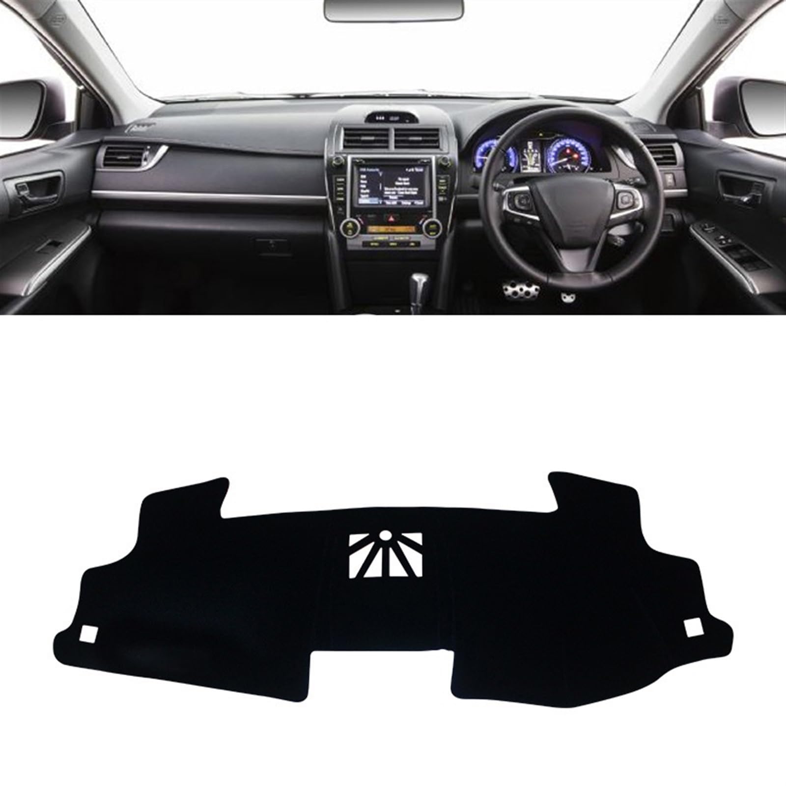 Armaturenbrett Matte Teppich Für Toyota Für Camry 50 XV50 2012 2013 2014 2015 2016 2017 Auto Dashboard Vermeiden Licht Pad Instrument Plattform Abdeckung Shade Board Pad(RHD Black Side) von WTXXGQ