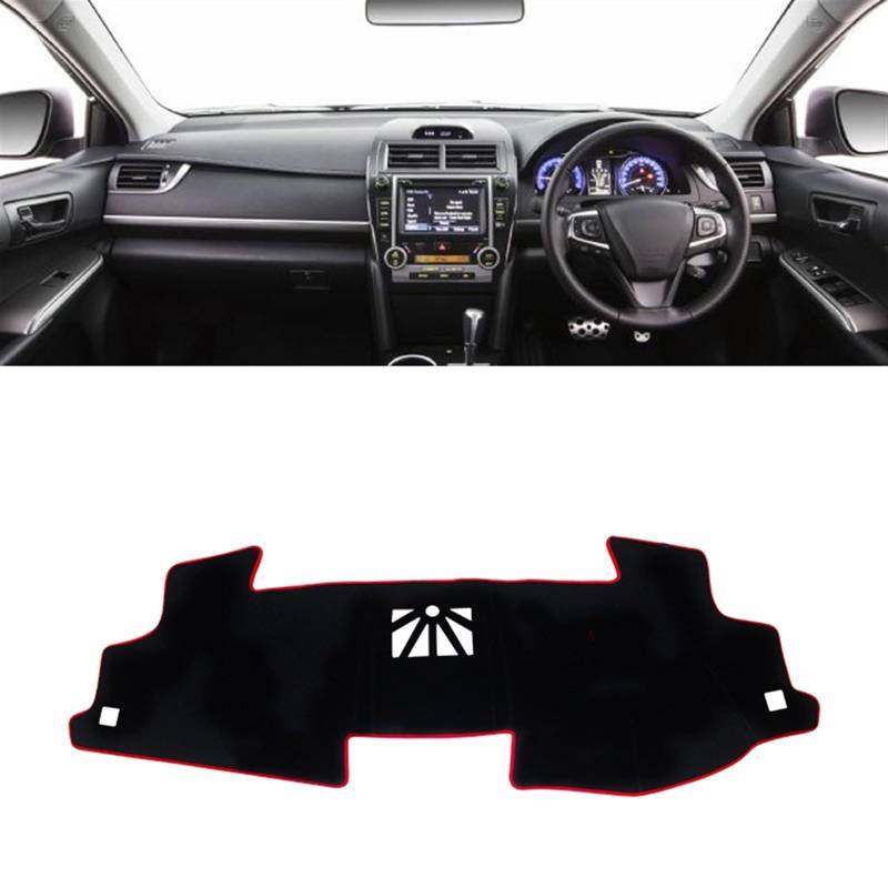 Armaturenbrett Matte Teppich Für Toyota Für Camry 50 XV50 2012 2013 2014 2015 2016 2017 Auto Dashboard Vermeiden Licht Pad Instrument Plattform Abdeckung Shade Board Pad(RHD Red Side) von WTXXGQ