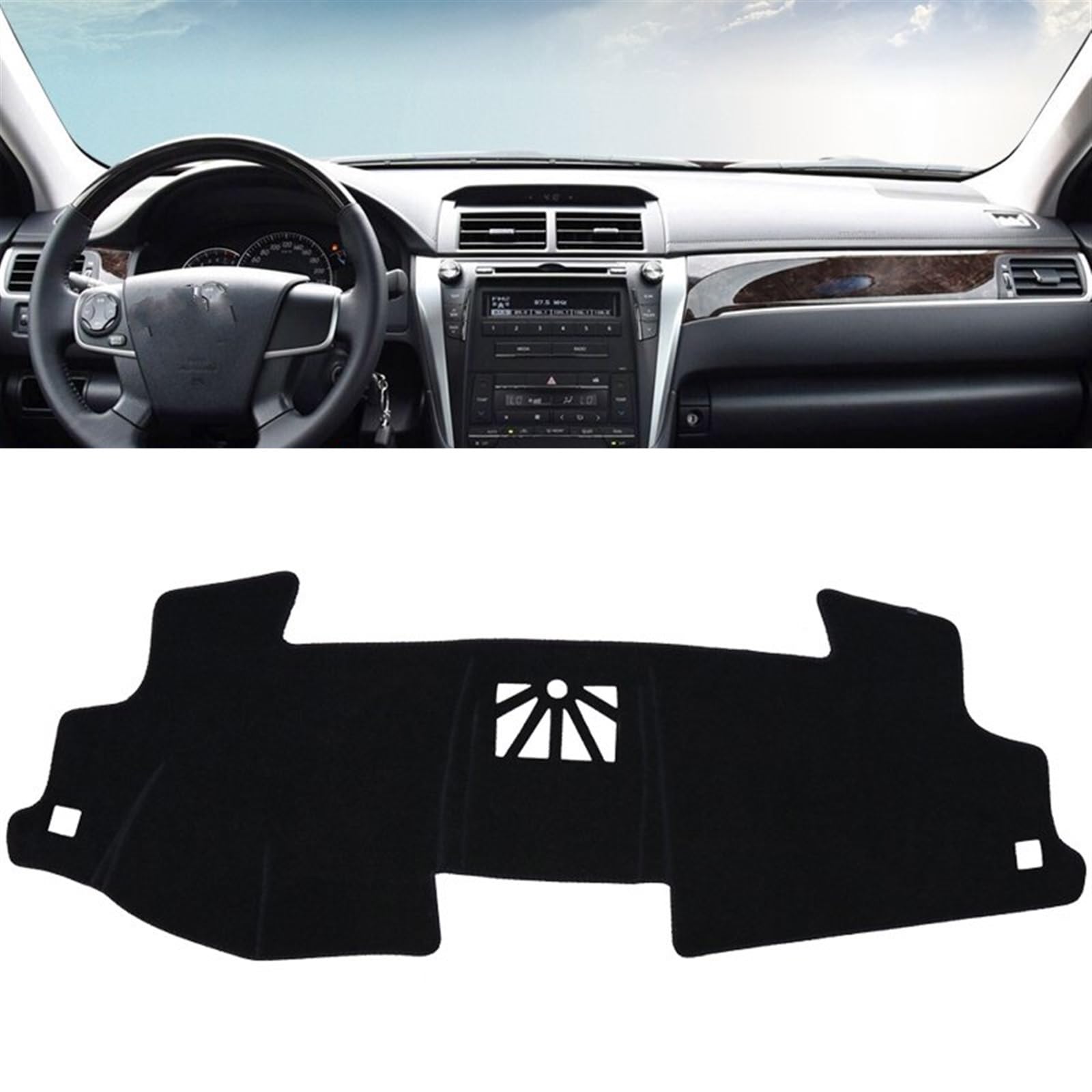 Armaturenbrett Matte Teppich Für Toyota Für Camry 50 XV50 2012 2013 2014 2015 2016 2017 Auto Dashboard Vermeiden Licht Pad Instrument Schreibtisch Abdeckung Shade Board Pad(A LHD Black Side) von WTXXGQ