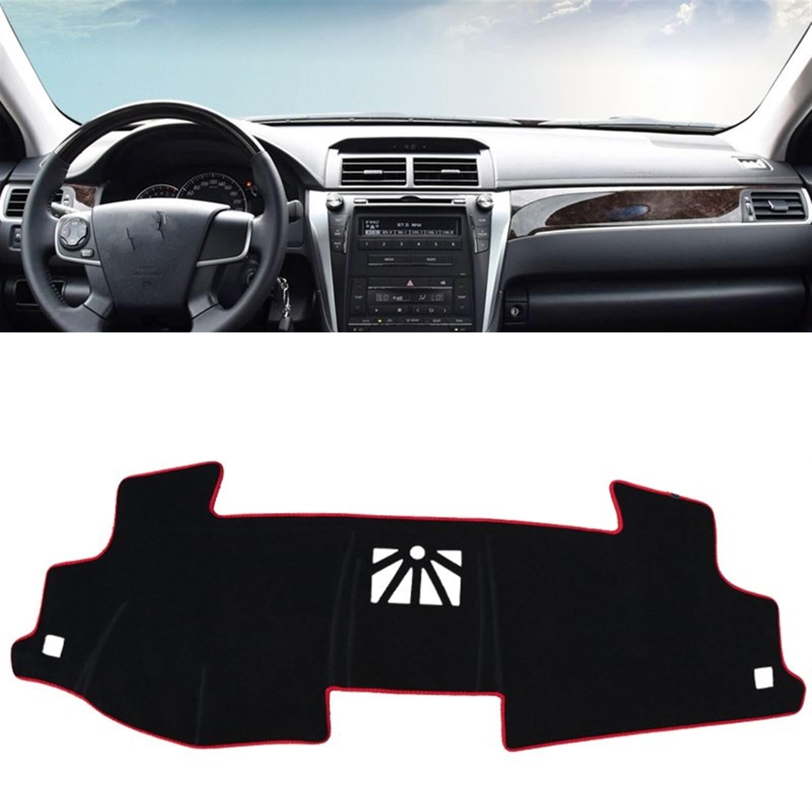 Armaturenbrett Matte Teppich Für Toyota Für Camry 50 XV50 2012 2013 2014 2015 2016 2017 Auto Dashboard Vermeiden Licht Pad Instrument Schreibtisch Abdeckung Shade Board Pad(A LHD Red Side) von WTXXGQ