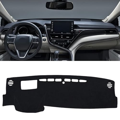 Armaturenbrett Matte Teppich Für Toyota Für Camry XV70 70 2018 2019 2020 2021 2022 2023 Auto Dashboard Abdeckung Matte Auto Dashboard Sonnenschutz Pad Schutz Shade Board Pad(A LHD Black Side) von WTXXGQ