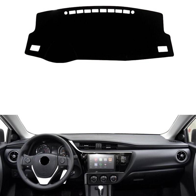 Armaturenbrett Matte Teppich Für Toyota Für Corolla 2014 2015 2016 20172018 Auto Dashboard Vermeiden Licht Pad Instrument Plattform Schreibtisch Abdeckung Matten Teppiche Shade Board Pad(Front Black S von WTXXGQ