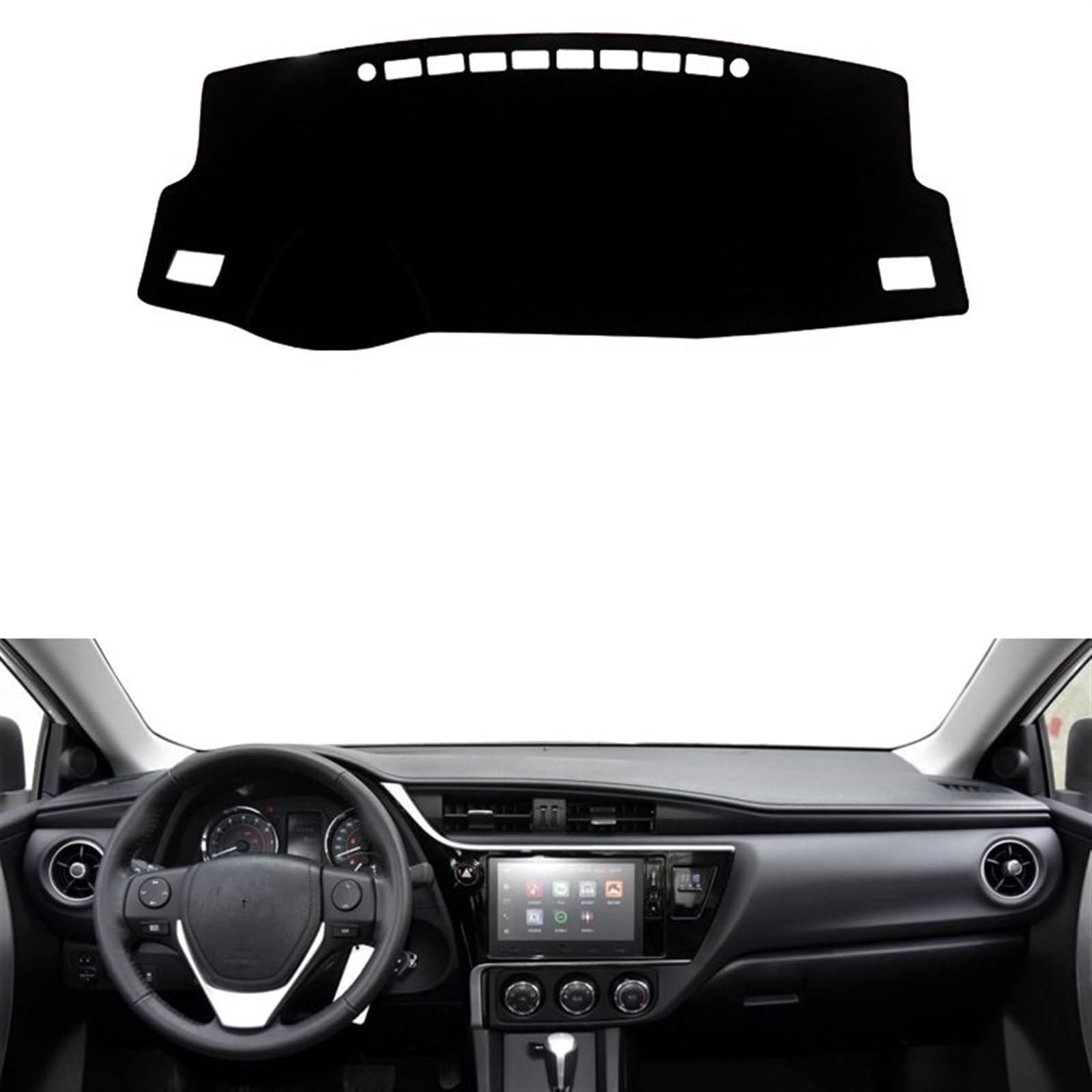 Armaturenbrett Matte Teppich Für Toyota Für Corolla E180 2014 2015 2016 2017 2018 Auto Dashboard Vermeiden Licht Pad Instrument Plattform Abdeckung Teppiche Shade Board Pad(14-18 LHD Black Side) von WTXXGQ