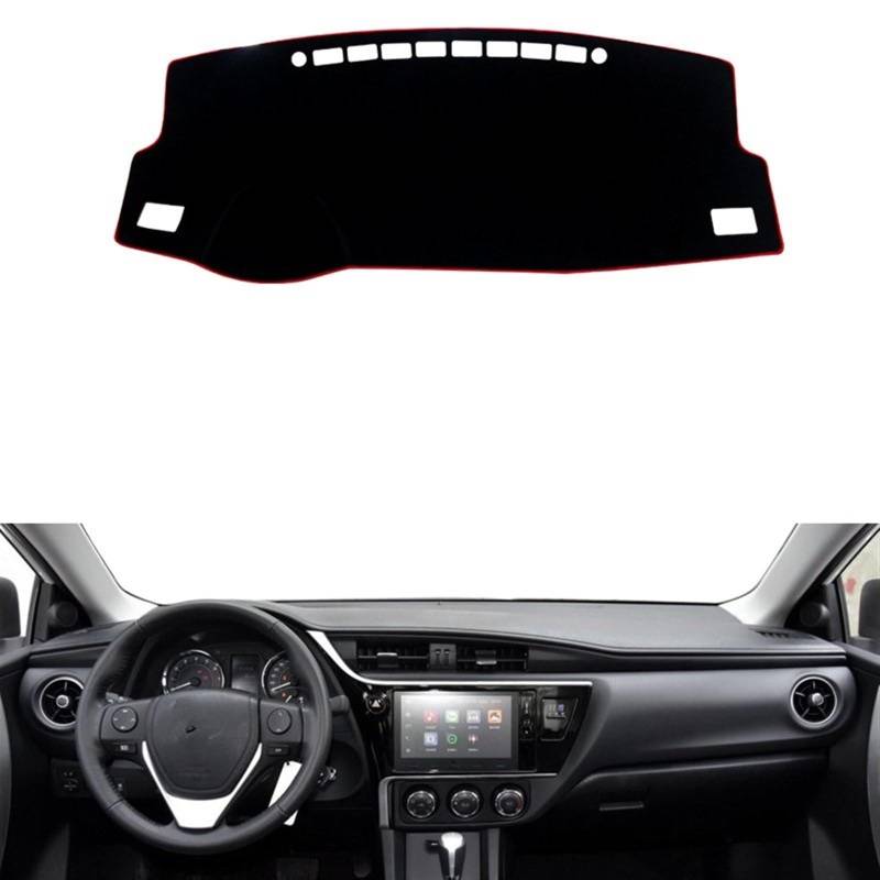 Armaturenbrett Matte Teppich Für Toyota Für Corolla E180 2014 2015 2016 2017 2018 Auto Dashboard Vermeiden Licht Pad Instrument Plattform Abdeckung Teppiche Shade Board Pad(14-18 LHD Red Side) von WTXXGQ