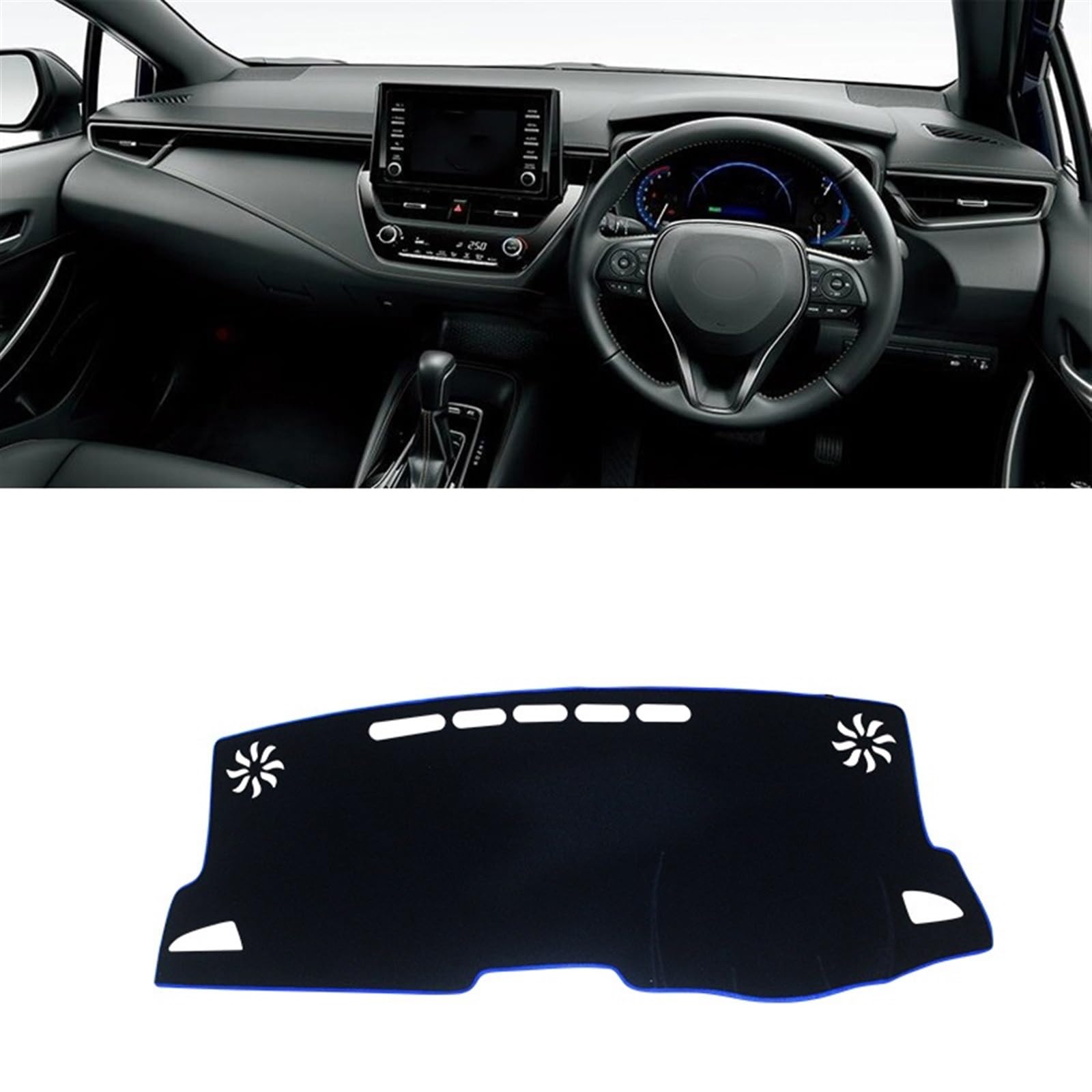 Armaturenbrett Matte Teppich Für Toyota Für Corolla E210 12th 2019 2020 2021 2022 2023 Auto Dashboard Abdeckung Matte Dashboard Sonnenschutz Pad Anti-uv Fall Shade Board Pad(A RHD Blue Side) von WTXXGQ