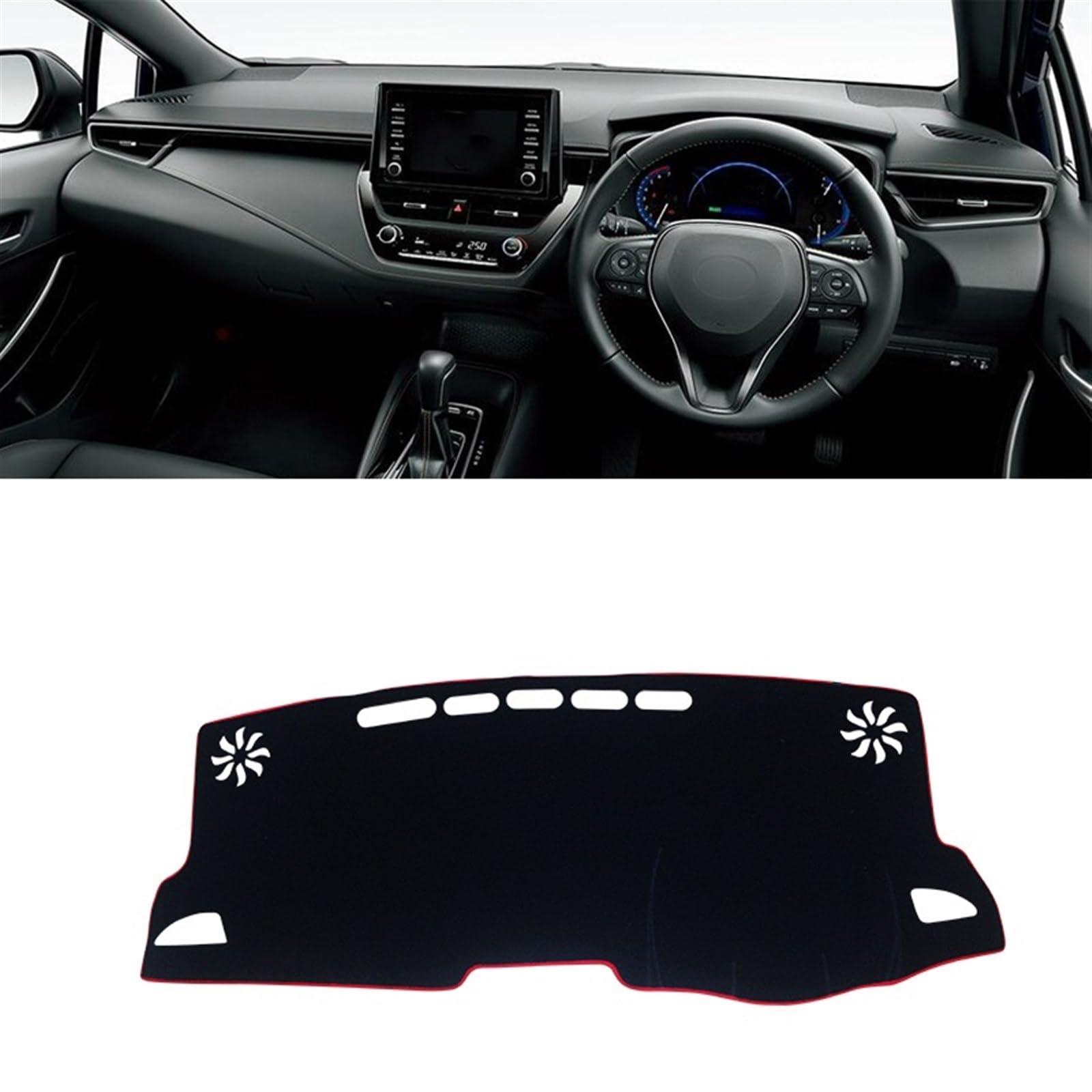 Armaturenbrett Matte Teppich Für Toyota Für Corolla E210 12th 2019 2020 2021 2022 2023 Auto Dashboard Abdeckung Matte Dashboard Sonnenschutz Pad Anti-uv Fall Shade Board Pad(A RHD Red Side) von WTXXGQ