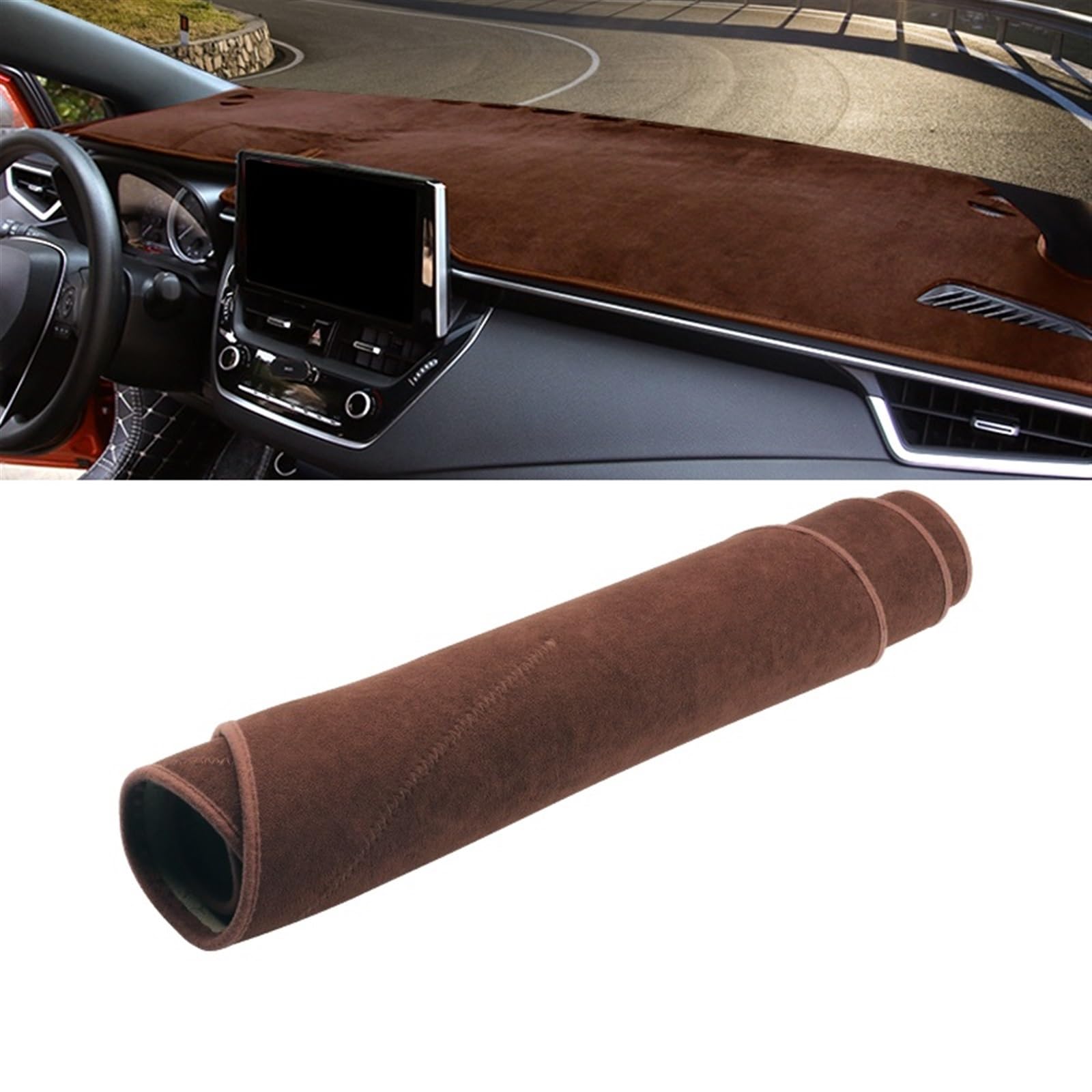 Armaturenbrett Matte Teppich Für Toyota Für Corolla E210 12th 2019 2020 2021 2022 2023 Auto Dashboard Abdeckung Matte Dashboard Sonnenschutz Pad Anti-uv Fall Shade Board Pad(B Brown LHD) von WTXXGQ