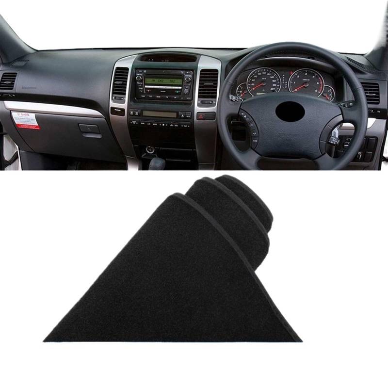 Armaturenbrett Matte Teppich Für Toyota Für Land Für Cruiser Für Prado 120 J120 2003-2006 2007 2008 2009 Auto-Armaturenbrett-Abdeckung Vermeiden Sie Lichtmatten Sonnenschutz Shade Board Pad(A RHD Blac von WTXXGQ