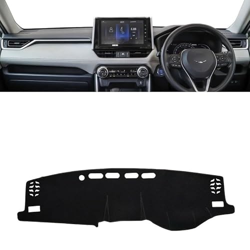 Armaturenbrett Matte Teppich Für Toyota Für RAV4 XA50 2019 2020 2021 2022 2023 2024 Für RAV 4 Hybrid Auto Dashboard Abdeckung Dash Matte Sonnenschutz Pad Shade Board Pad(B Black Side RHD) von WTXXGQ