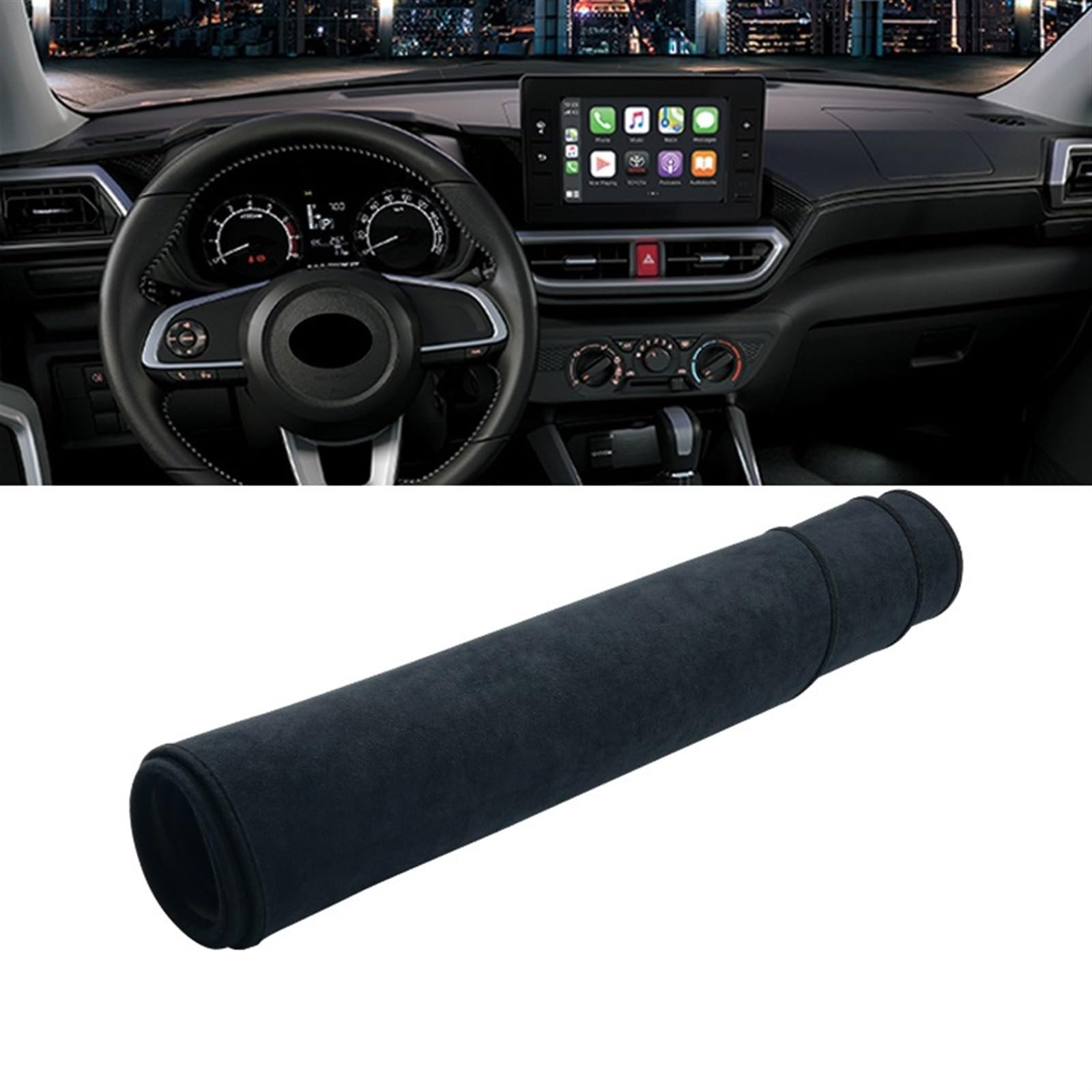 Armaturenbrett Matte Teppich Für Toyota Für Raize 2019 2020 2021 2022 2023 Vermeiden Sie Lichtpad Instrumententischplatte Anti-UV-Matten Auto-Armaturenbrettabdeckung Shade Board Pad(B LHD Black) von WTXXGQ