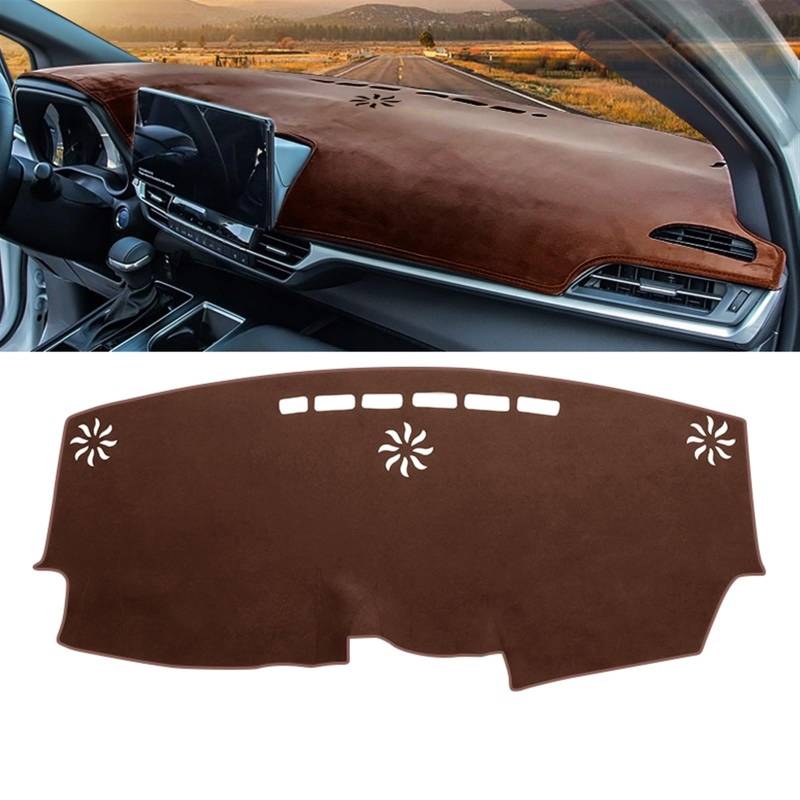 Armaturenbrett Matte Teppich Für Toyota Für Sienna XL40 Hybrid 2021 2022 2023 2024 Sonnenschutz Anti-UV Rutschfeste Pat Auto Armaturenbrett Vermeiden Lichtabdeckungsmatte Shade Board Pad(Without HUD B von WTXXGQ