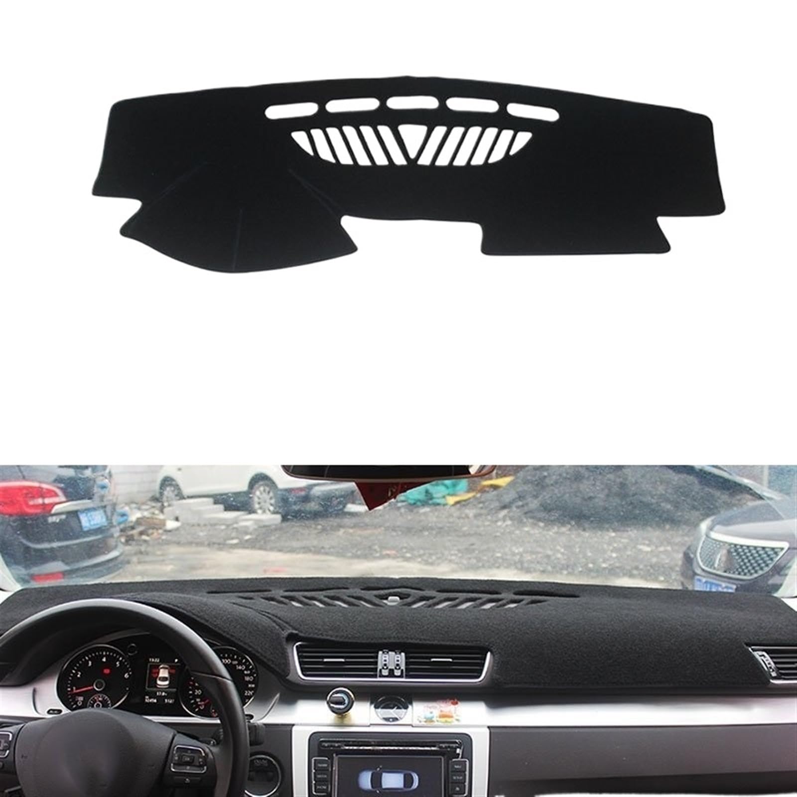 Armaturenbrett Matte Teppich Für VW Für Passat B6 B7 2006-2015 CC 2009-2017 Auto Dashboard Licht Instrument Plattform Schreibtisch Abdeckung Matte Teppiche Shade Board Pad(Black Side) von WTXXGQ