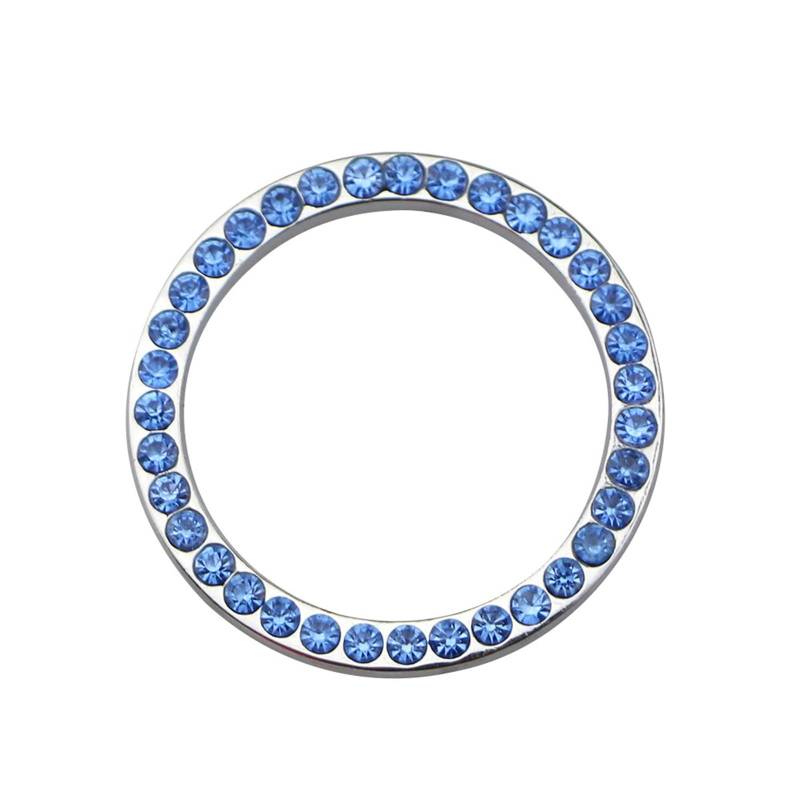 Auto Dekorative Innenbereich Zubehör Auto Zündschlüssel Ring Diamant Strass Aufkleber Für Auto Motorrad Styling Bling Dekoration Schlüssel Kreis Taste Auto Zubehör Innen(Blue) von WTXXGQ