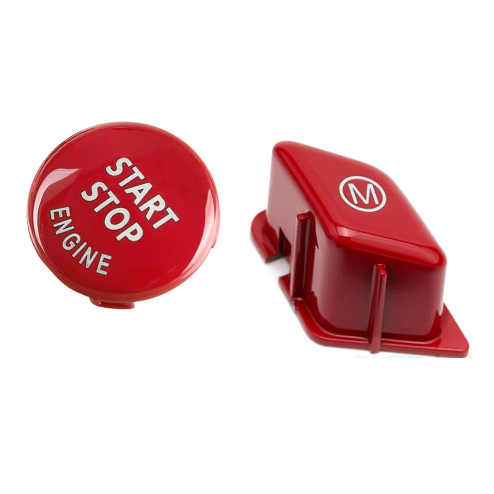 Auto Dekorative Innenbereich Zubehör Für 1 3 Serie E82 E87 E90 E92 E93 M3 X1 E84 Auto Lenkrad Start Stop Motor Schalter Taste Abdeckung Ersetzen Innen(Red B) von WTXXGQ