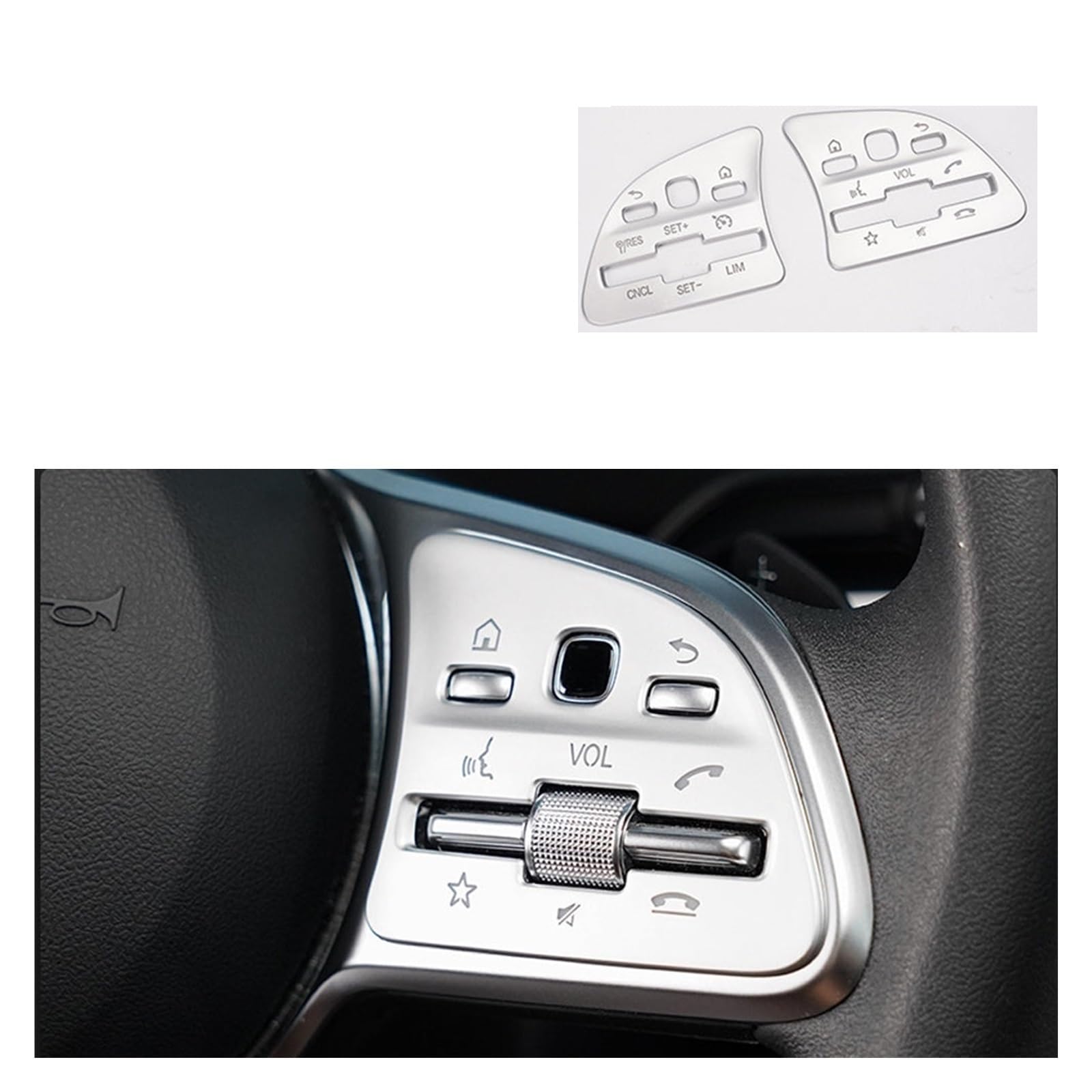 Auto Dekorative Innenbereich Zubehör Für Benz Für GLB Für GLA Für CLA Auto Lenkrad Klimaanlage Taste Abdeckungen Aufkleber Zündung Start-Taste Dekor Abdeckung Trim Innen(2Pcs) von WTXXGQ