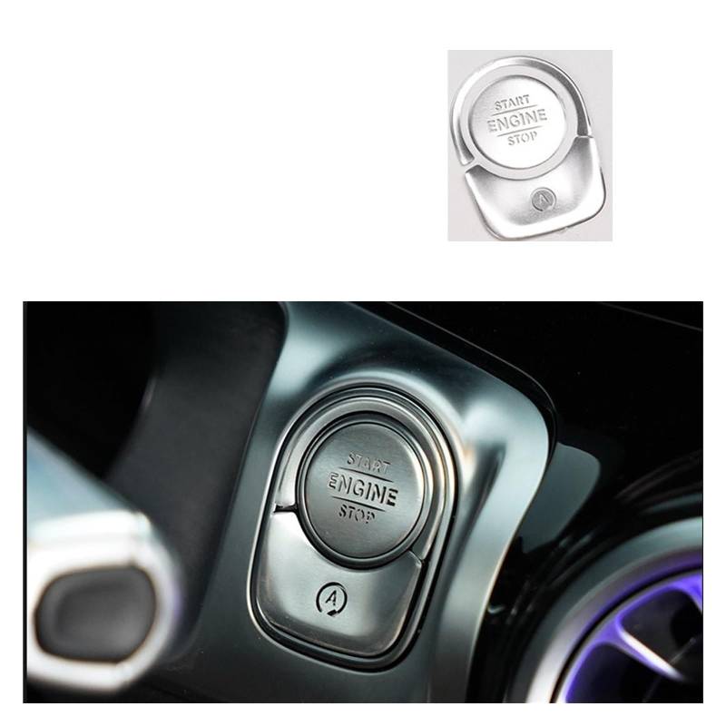 Auto Dekorative Innenbereich Zubehör Für Benz Für GLB Für GLA Für CLA Auto Lenkrad Klimaanlage Taste Abdeckungen Aufkleber Zündung Start-Taste Dekor Abdeckung Trim Innen(3Pcs) von WTXXGQ